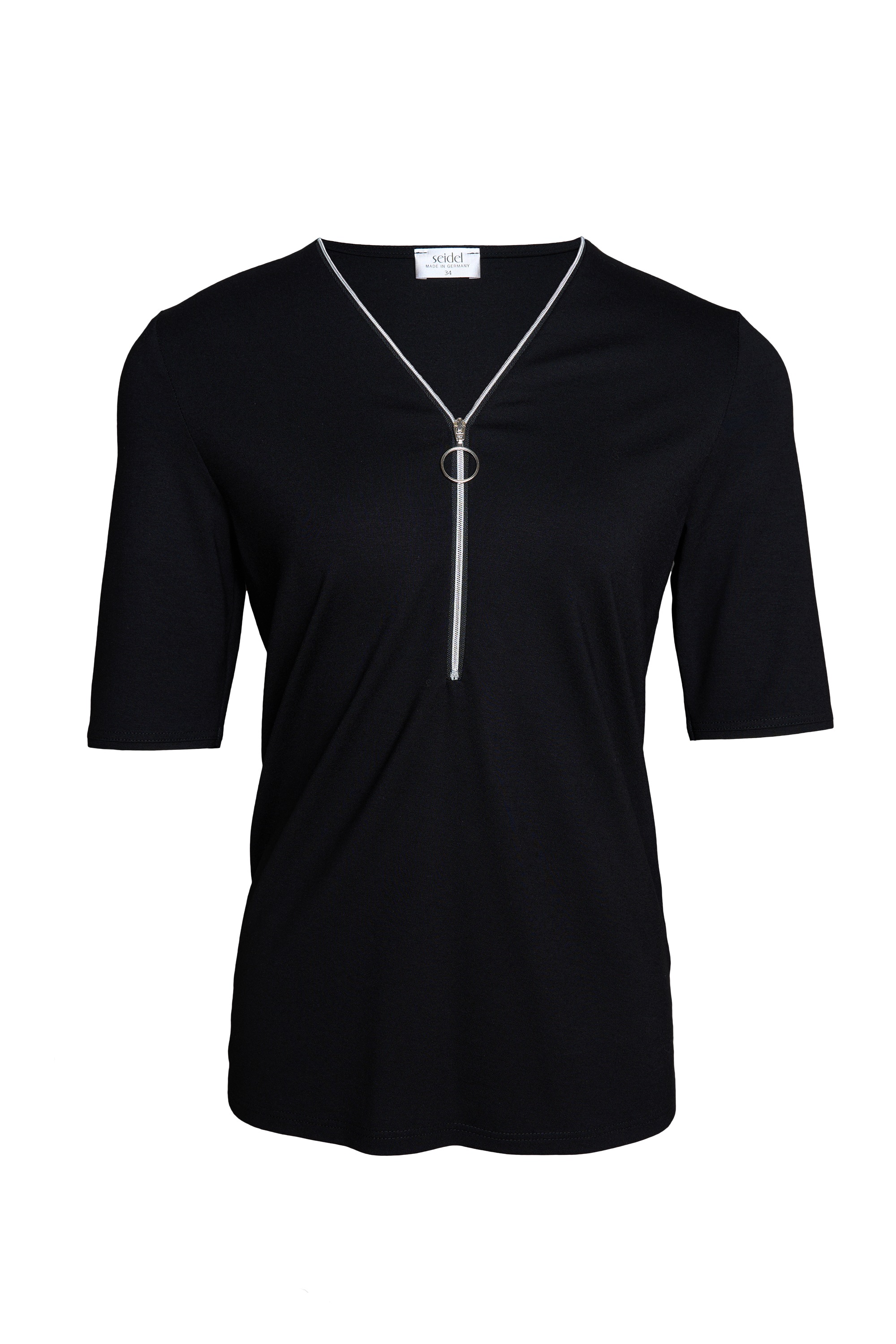 Thumbnail - Seidel Moden V-Shirt mit Reißverschluss am Kragen - MADE IN GERMANY
