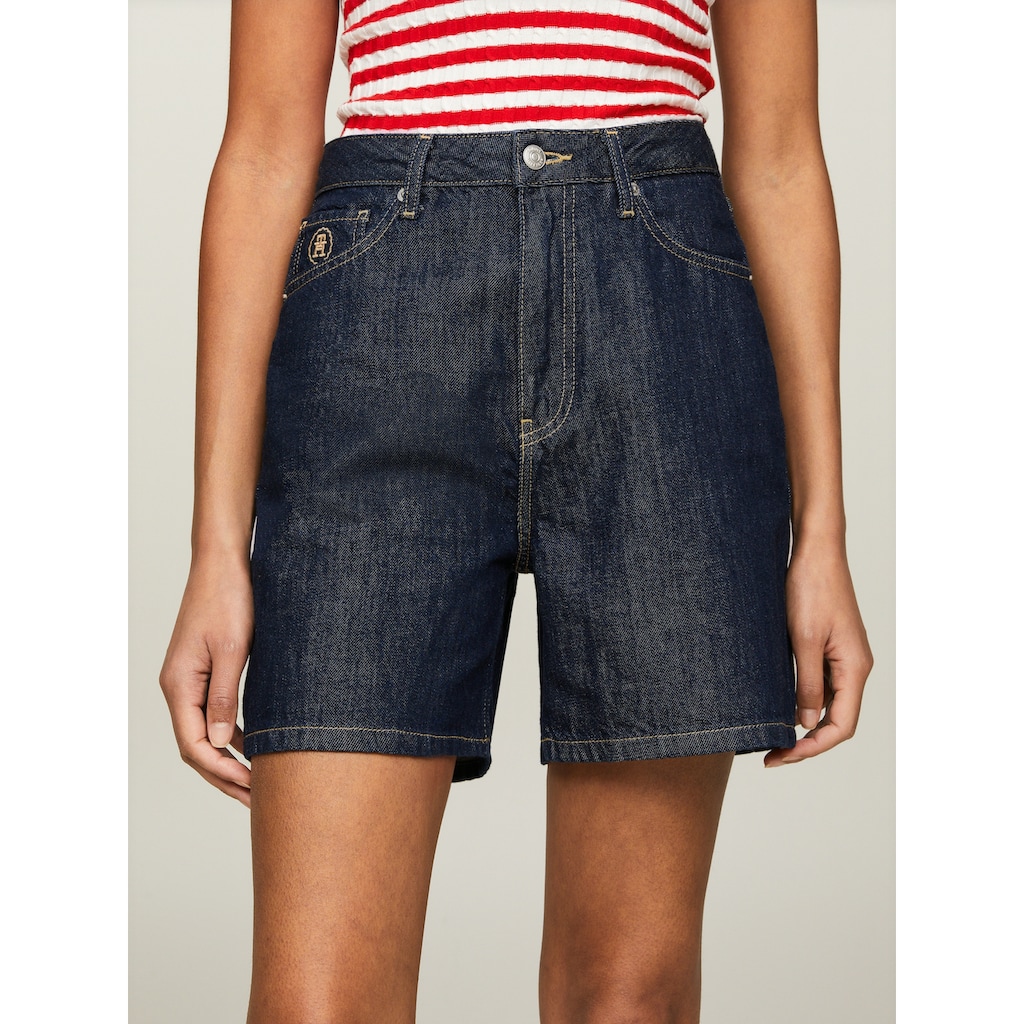 Tommy Hilfiger Shorts »SMD DNM STRAIGHT SHORT HW LINA«, mit Kontrastnähten