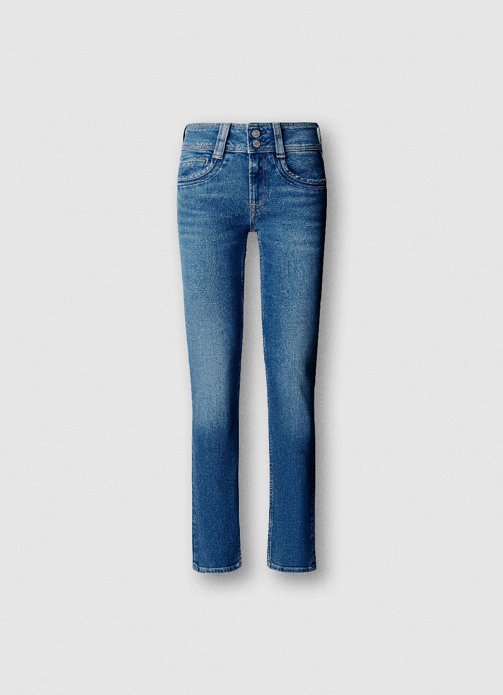 Pepe Jeans Straight-Jeans "SLIM JEANS MW GEN" mit doppeltem Knopfverschluss