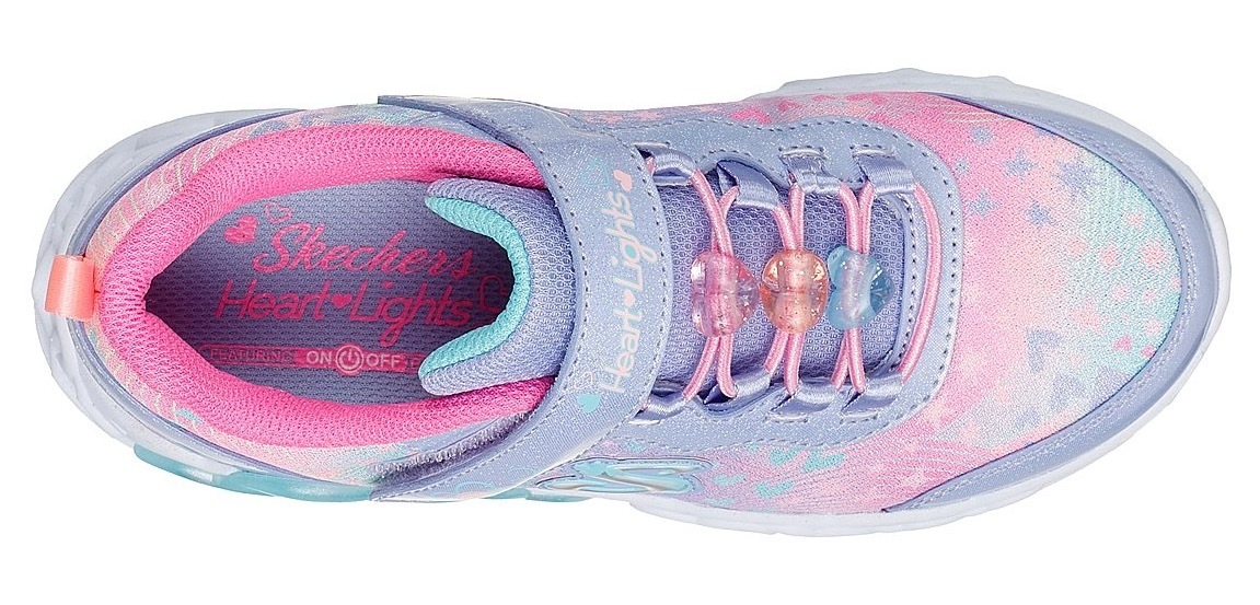 Skechers Sneaker »INFINITE HEART LIGHTS«, Klettschuh mit Blinkfunktion, Größenschablone zum Download