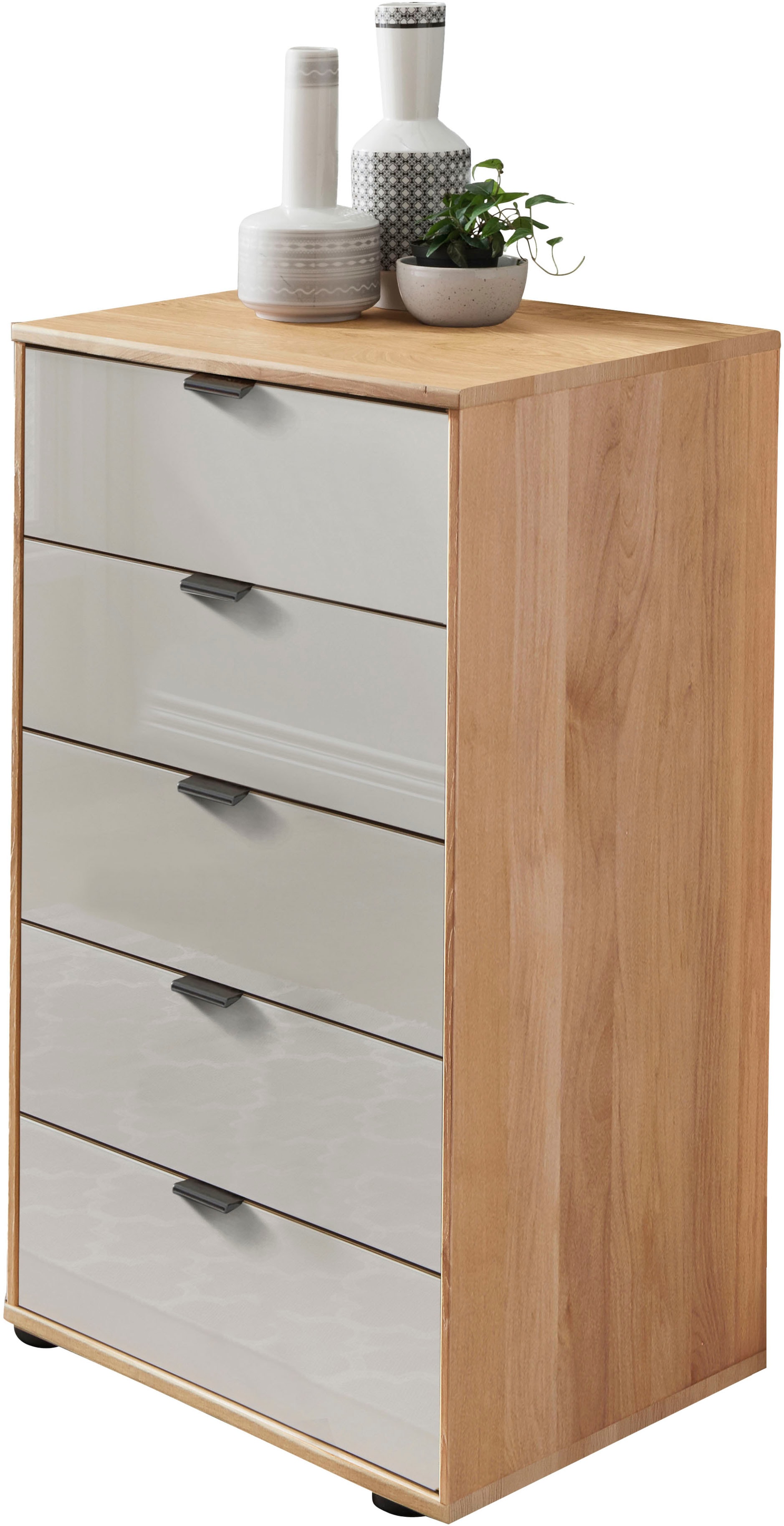 WIEMANN "Cardiff Sideboard, Wäscheschrank, teilmassiv Erle, mit Schubladen" Glas- oder Massivholzfront, verschiedene Breiten, MADE IN GERMANY, Schubkästen inklusive Selbsteinzug und Dämpfung
