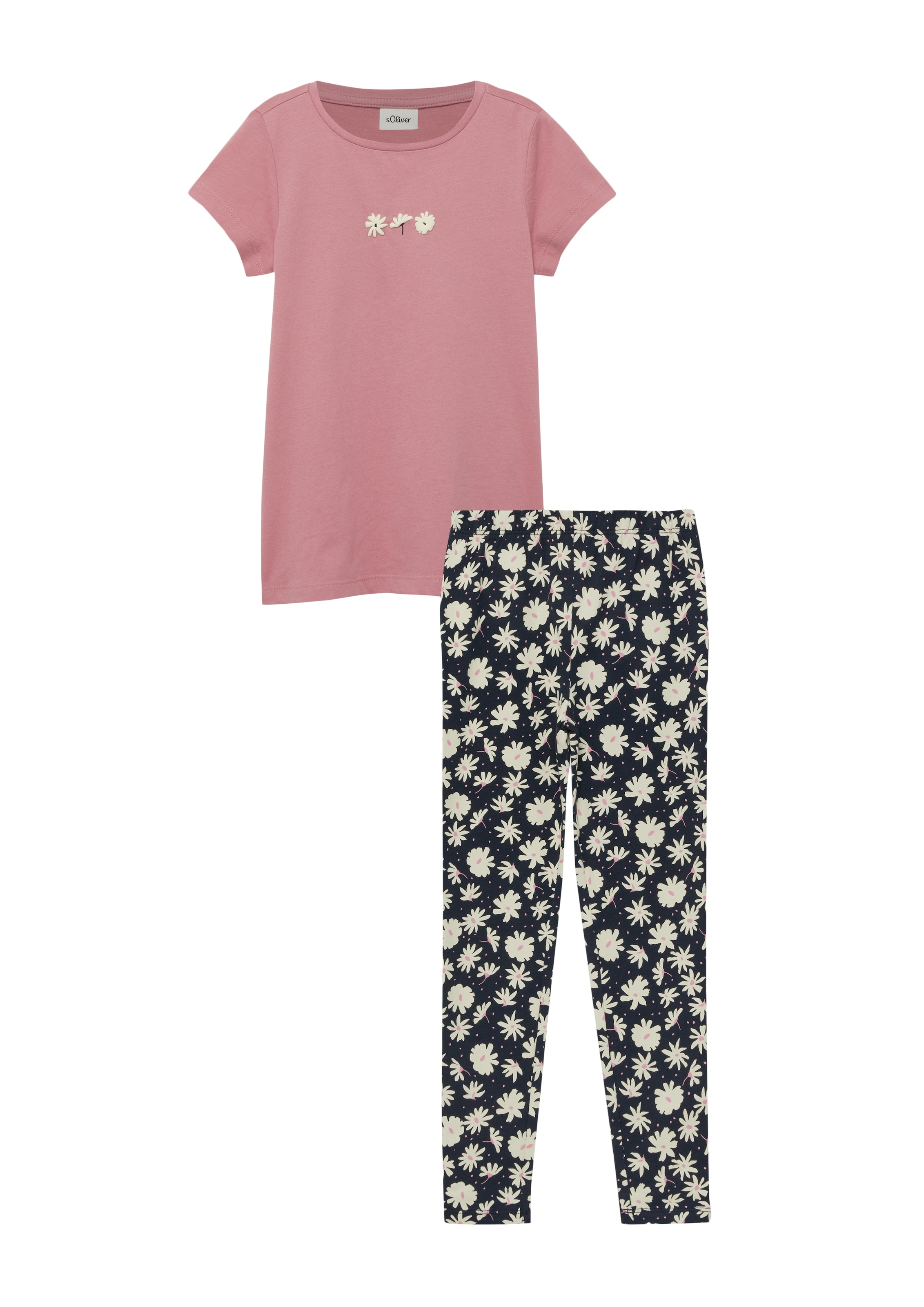 s.Oliver Junior Shirt & Leggings 2 2er Set, gemusterte Leggings und Sommershirt, für Girls