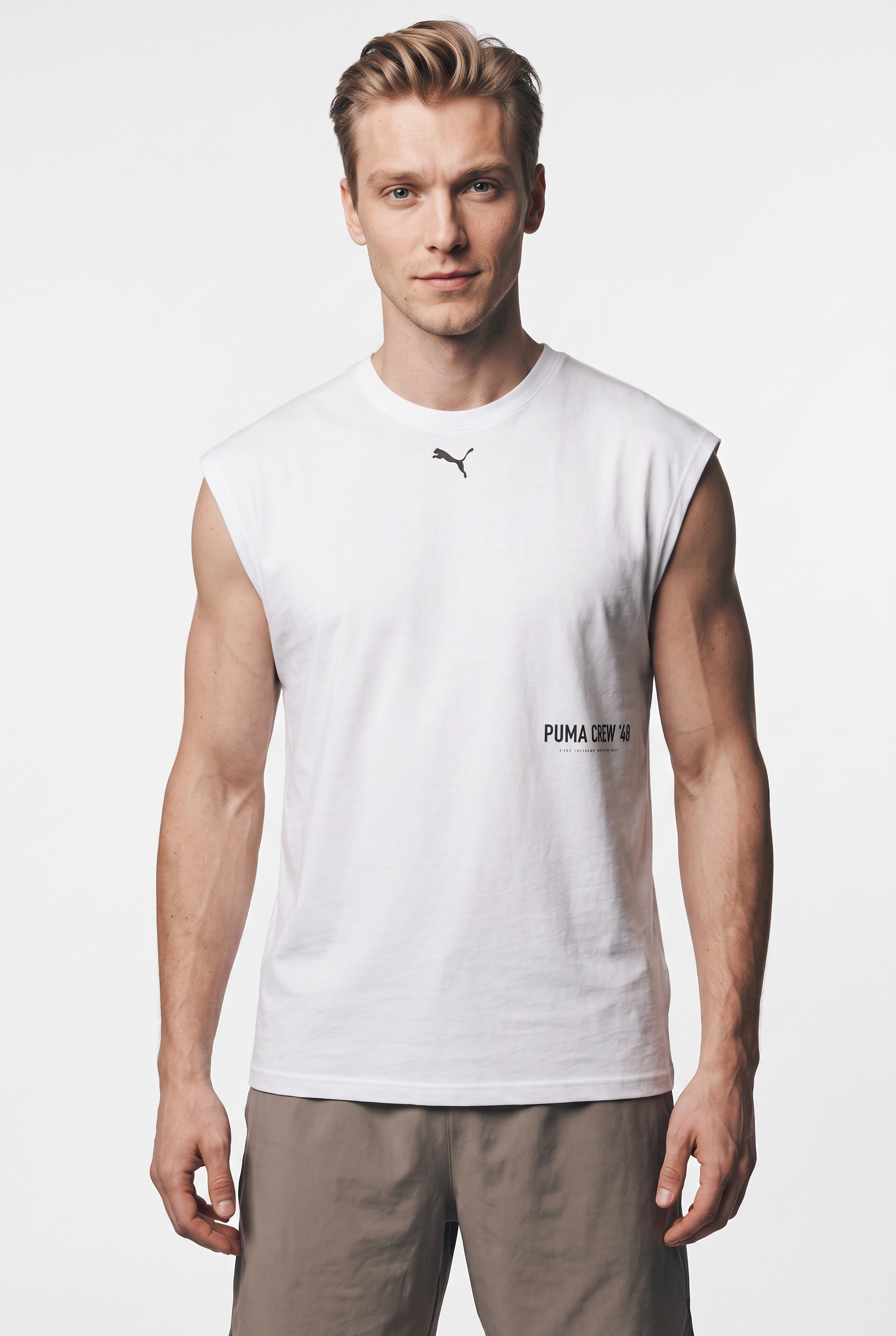PUMA Trainingsshirt "M GRAPHIC CUTOFF TANK" Regular Fit, atmungsaktiv, schnell trocknend, Rundhalsausschnitt
