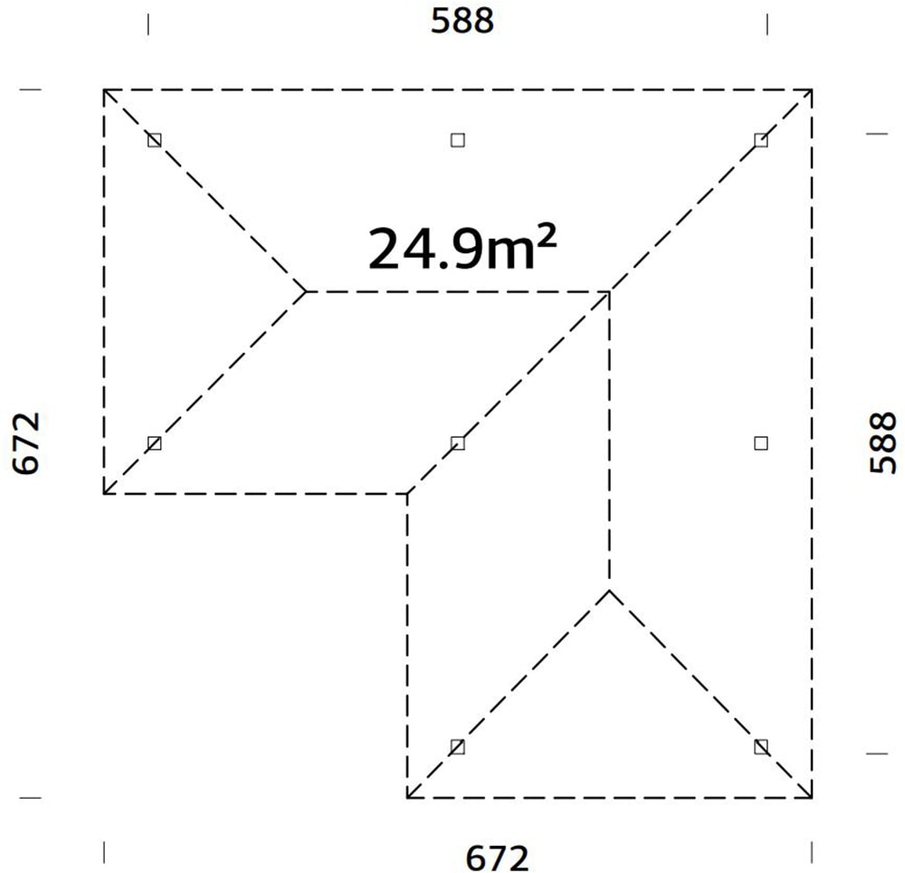 Palmako Holzpavillon »Bianca 24,9 m²« BxTxH: 672x672x319 cm