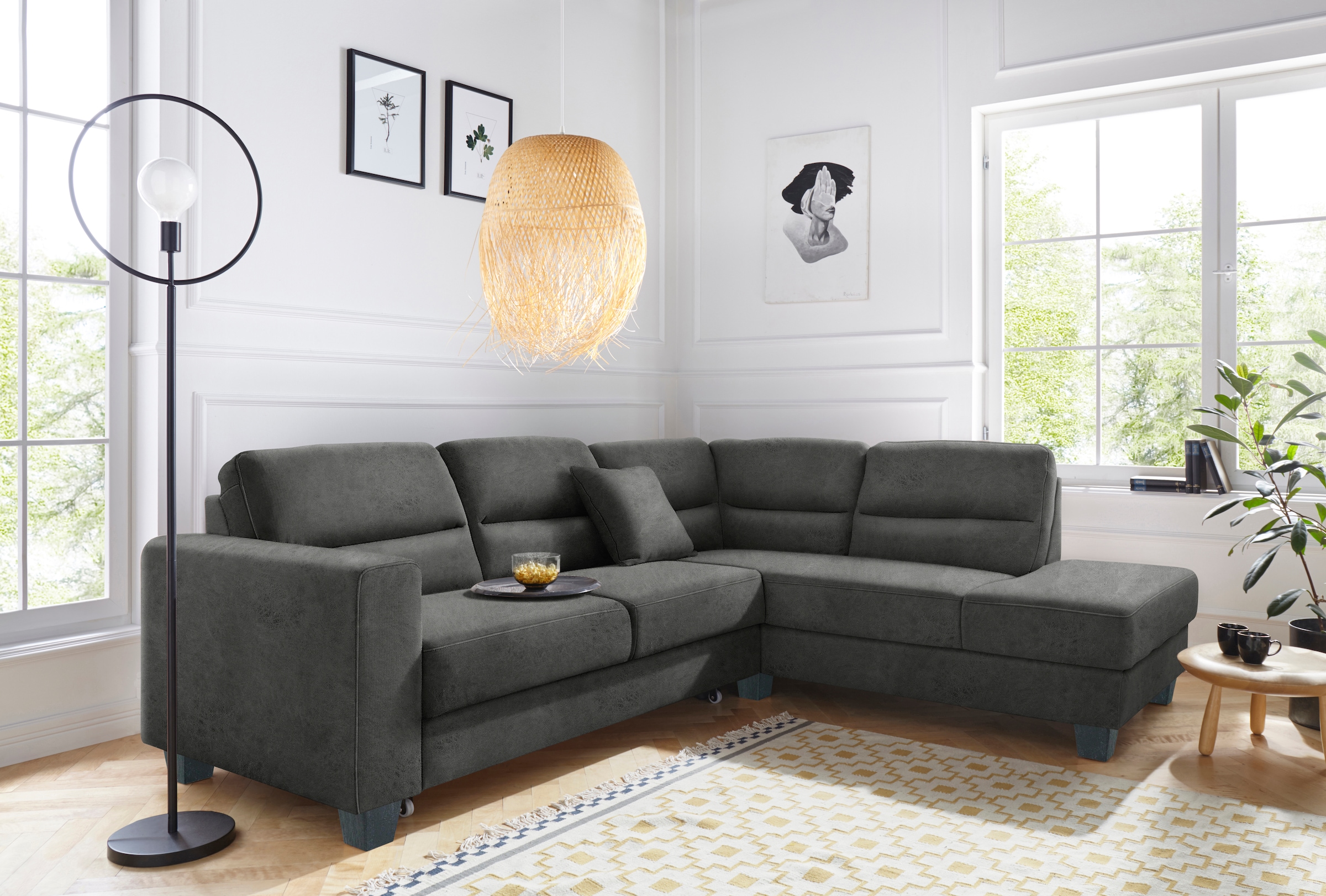TRENDMANUFAKTUR Ecksofa "Chamber, zeitlos&modern, hoher Sitzkomfort, Breite günstig online kaufen