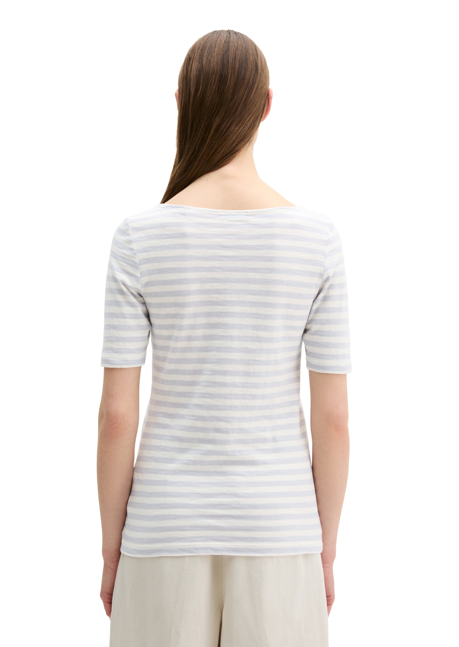 T-Shirt MARC O'POLO "aus Organic Cotton-Jersey", Damen, Gr. S, light blau, Obermaterial: 100% Baumwolle, gestreift, Basic, regular fit, U-Boot-Ausschnitt, normaler Saum, Shirts T-Shirt 2