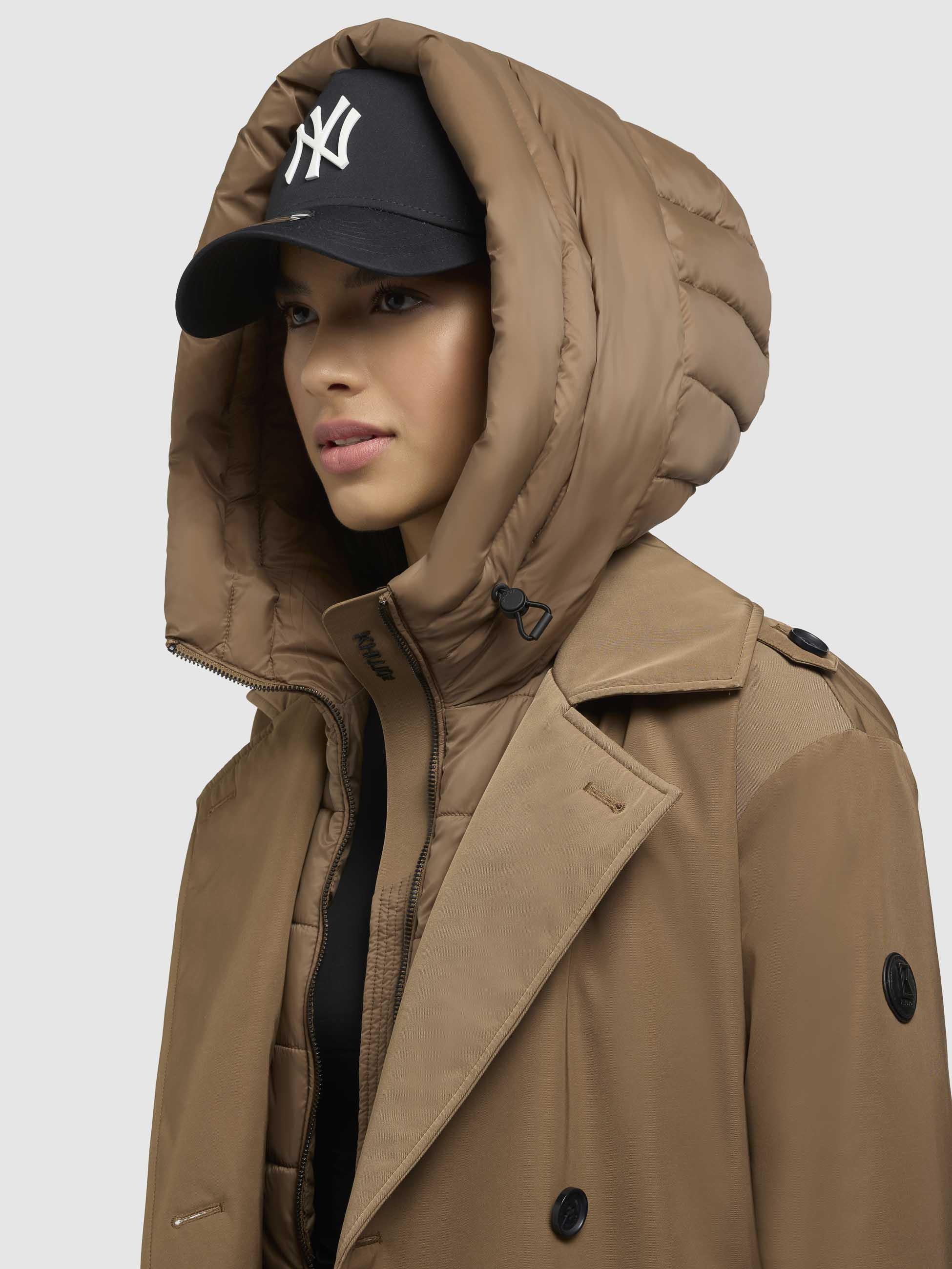 khujo Trenchcoat »Elena-YM«, Warmer Wintermantel mit doppelter Knopfleiste