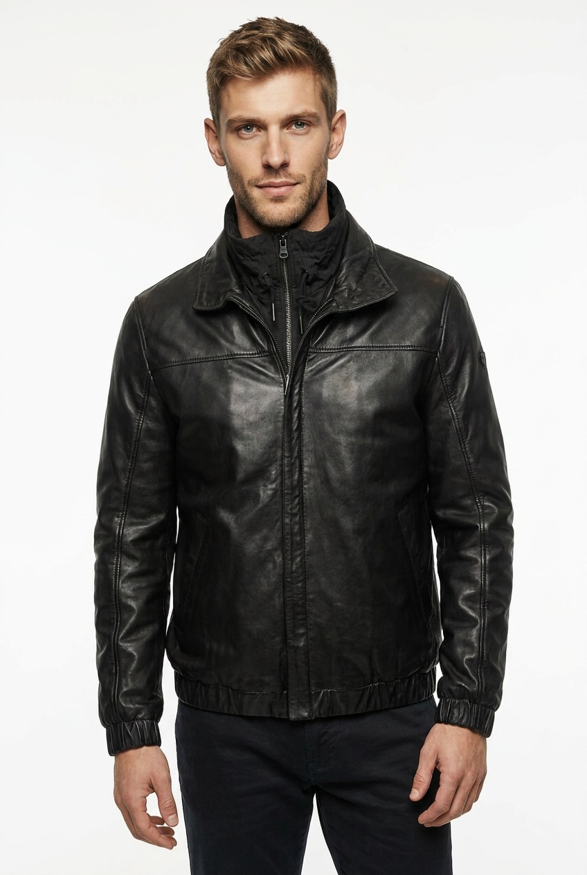 Mauritius Lederjacke "MMEsky" mit abnehmbarem Kragen, Regular Fit
