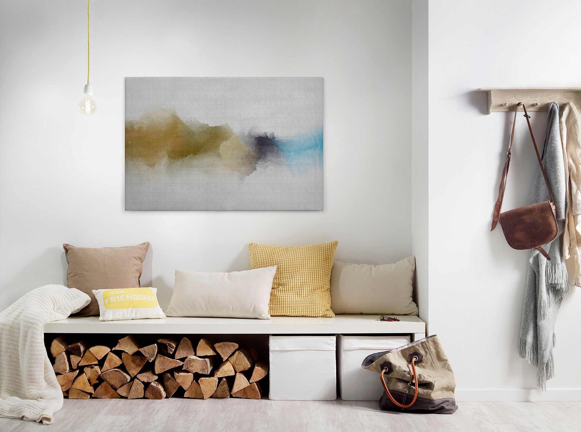 A.S. Création Leinwandbild "daydream 3" Abstrakt Kunst 1 Stk. tlg. Keilrahmen Bild Farben Grau Bunt Leinwand-Bild Wohnzimmer modern Wand