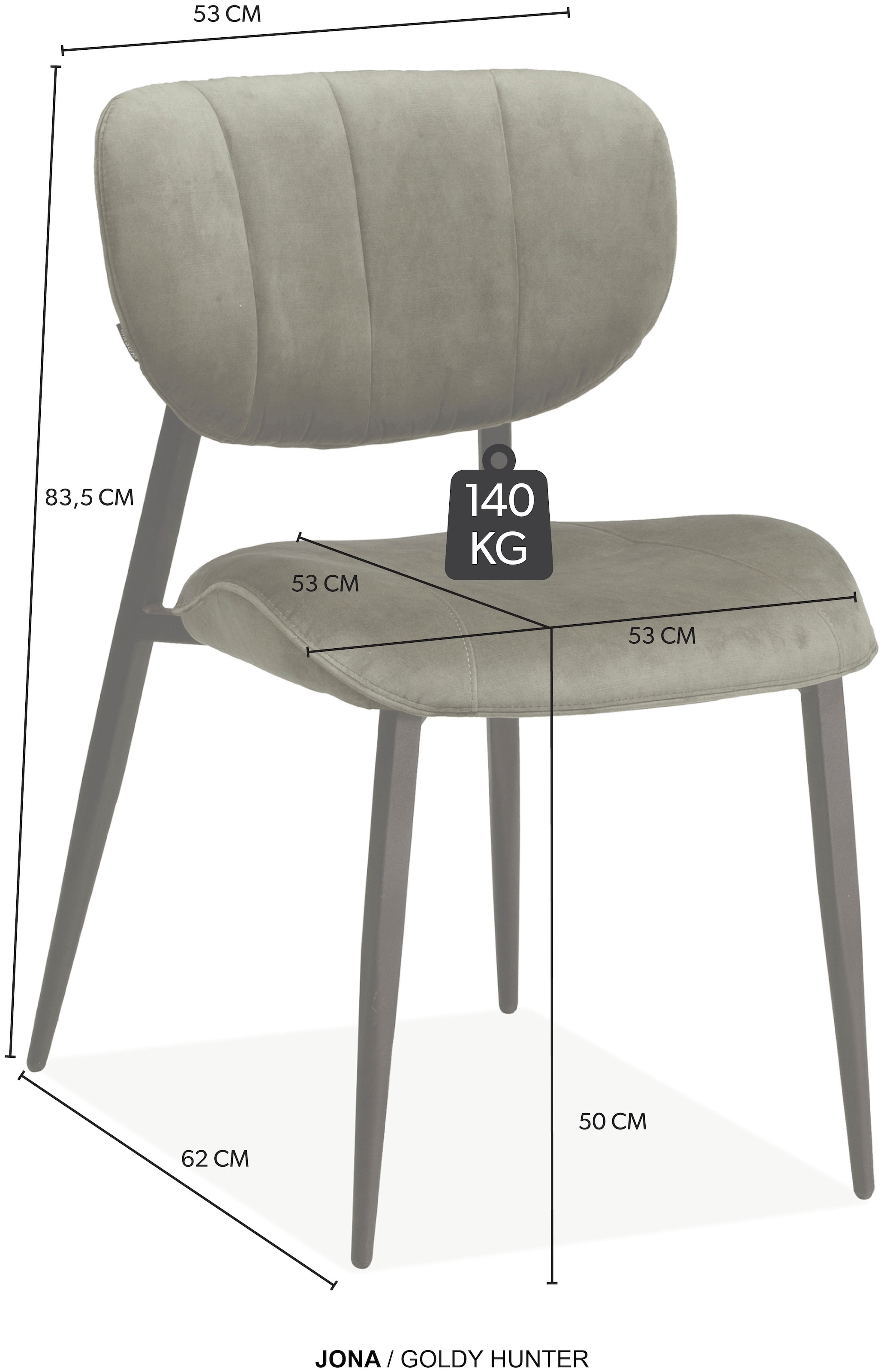 OMG Design Esszimmerstuhl »Jona«, (Set), 1 St., Stoff, Küchenstuhl Polsterstuhl, In drei stilvollen Farben erhältlich