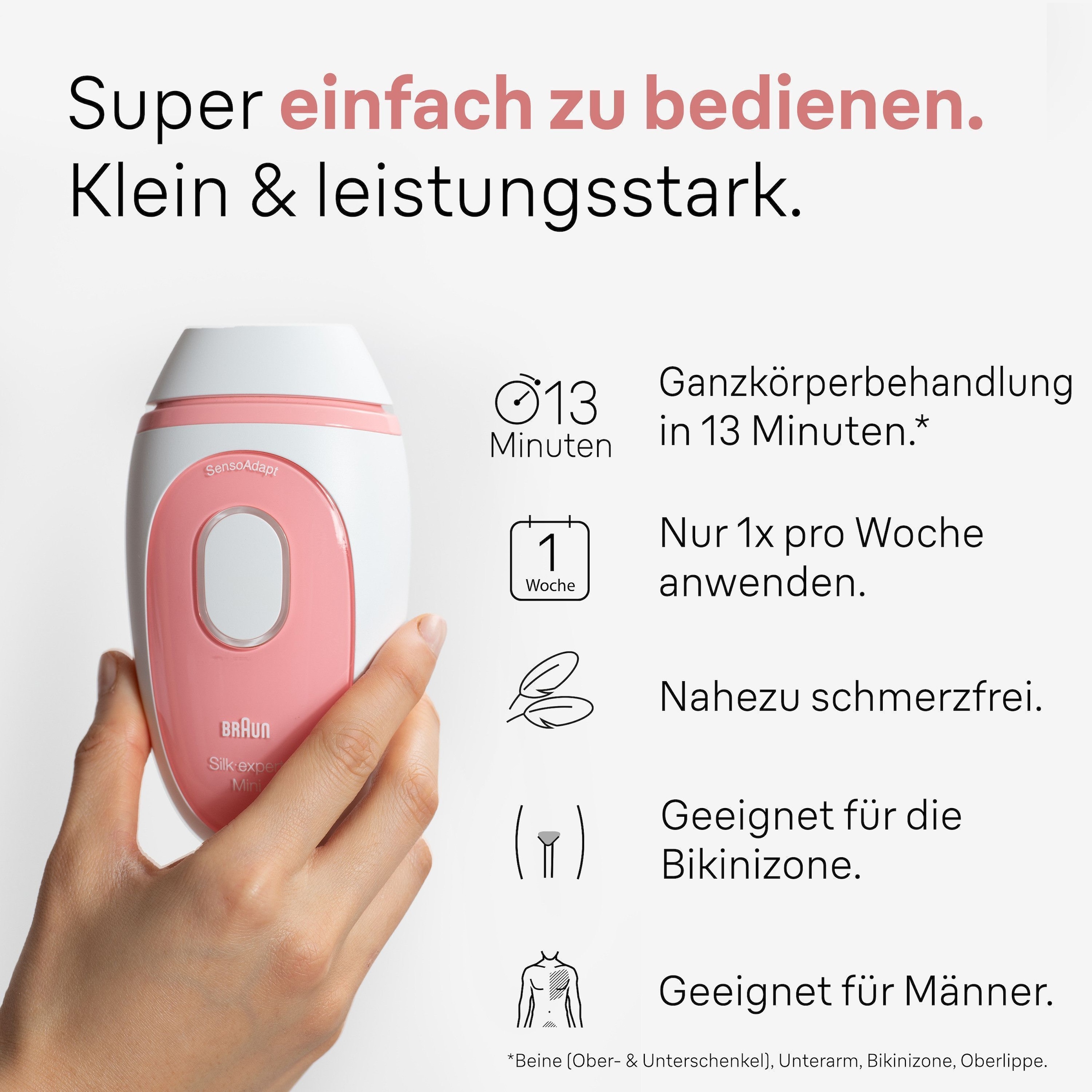 Braun IPL-Haarentferner »Silk-expert PL1000«, Mini-Haarentfernungsgerät, kompakte Größe für unterwegs