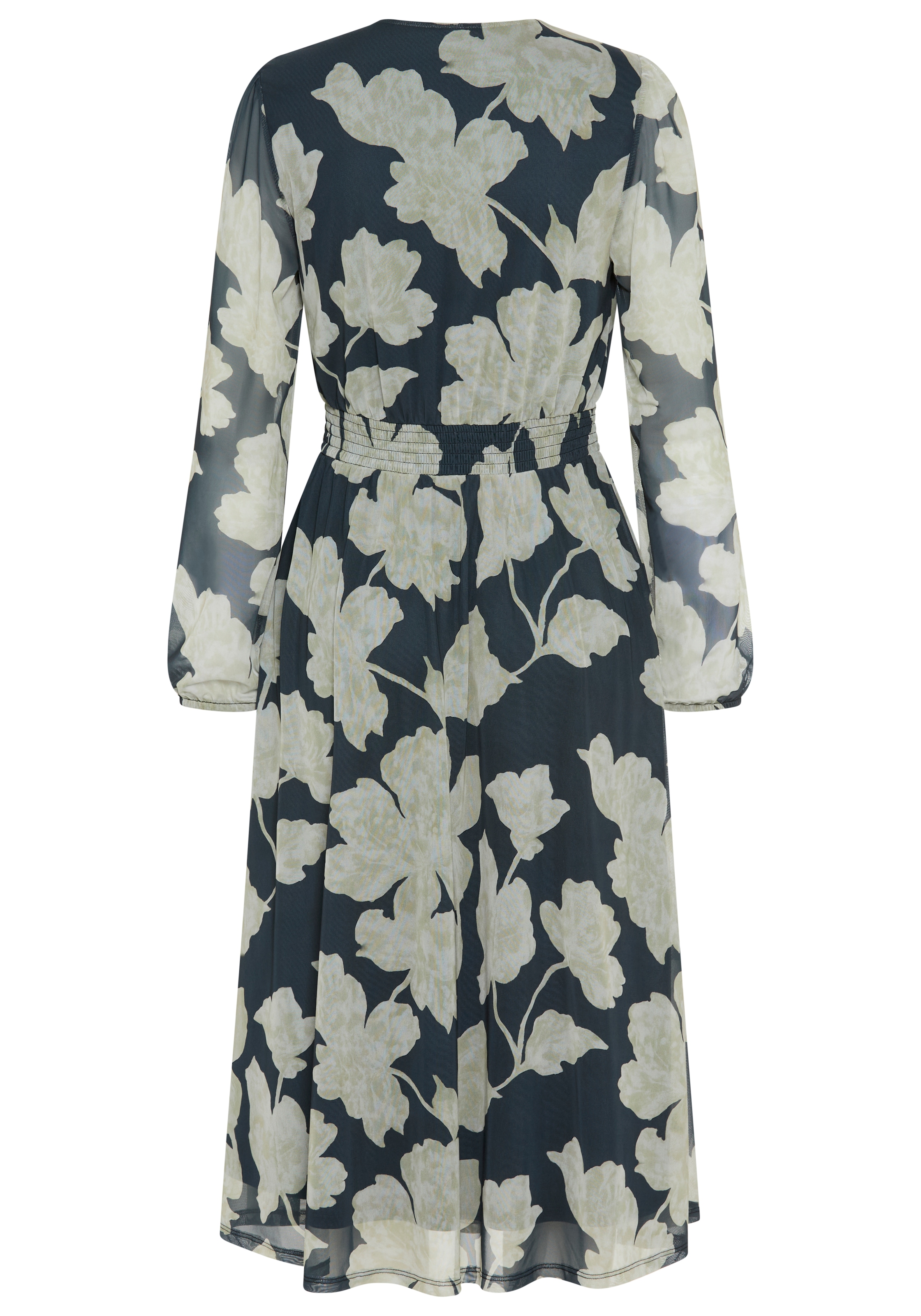 Laura Scott Meshkleid wadenlang, figurbetont, aus elastischem Jersey- und Meshmaterial