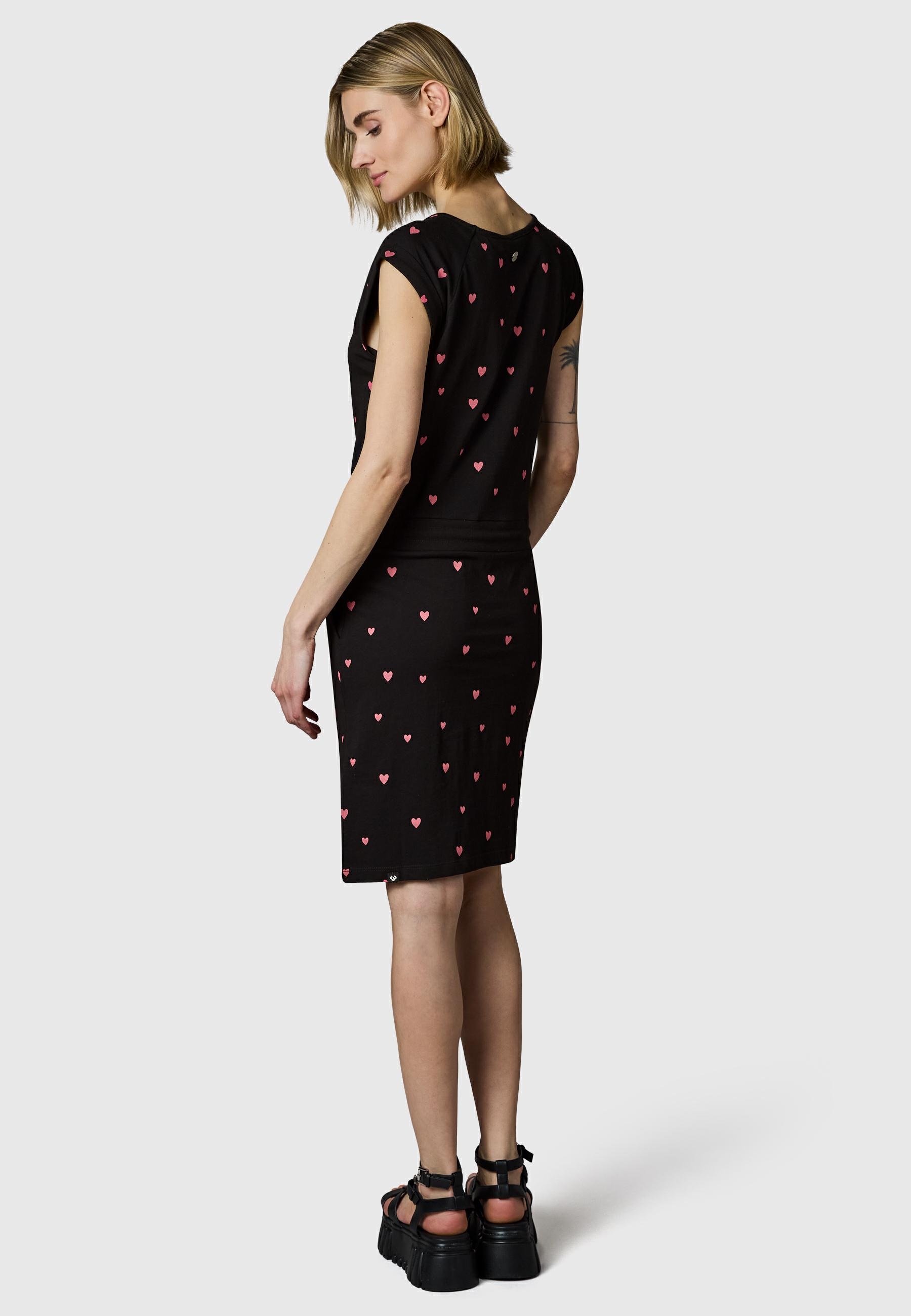 Ragwear Sommerkleid »Penelope Hearts YOUMODO« Außentaschen | Eingrifftaschen leichtes Baumwoll Kleid mit verspieltem Print