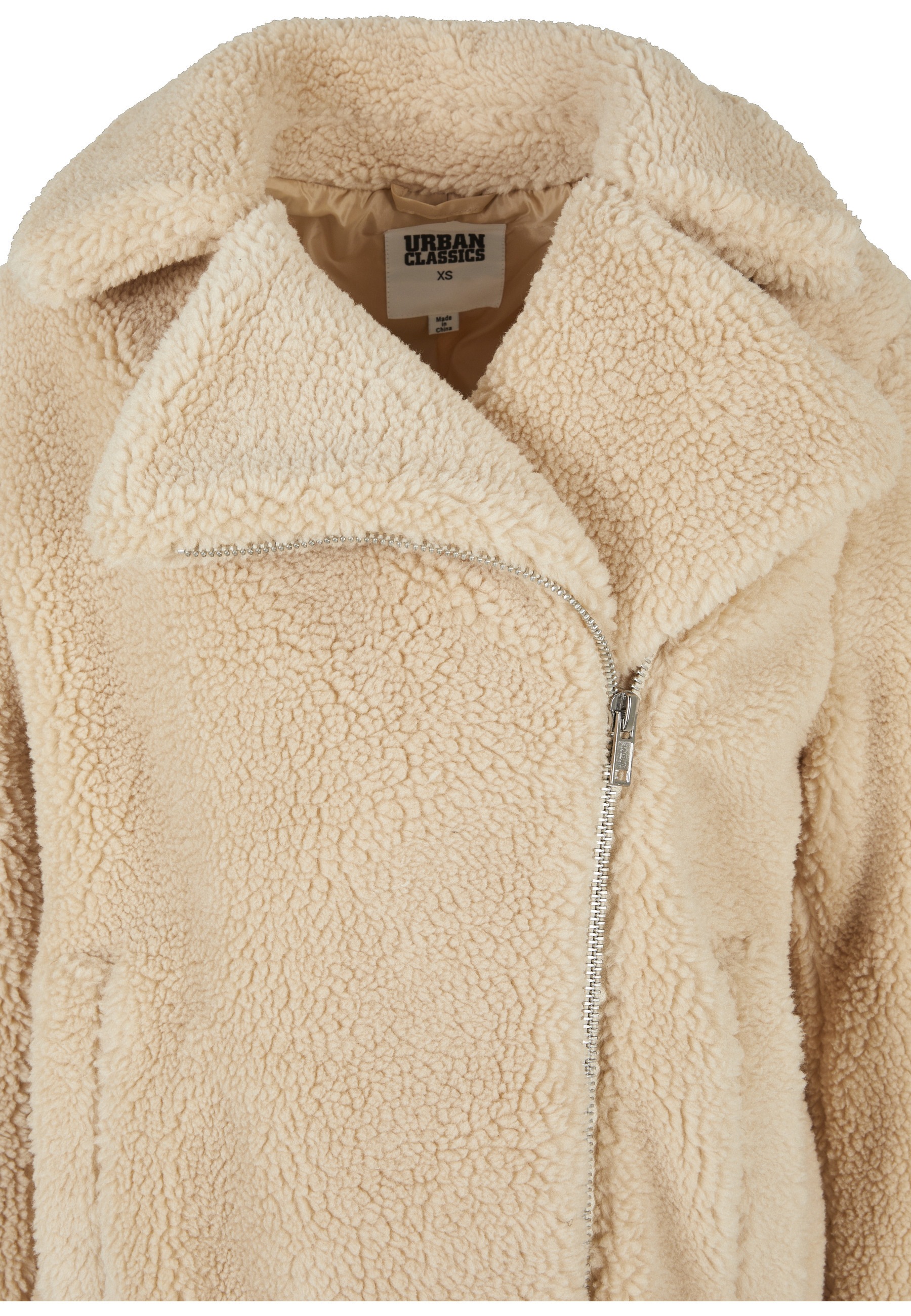 URBAN CLASSICS Winterjacke »Urban Classics Damen Ladies Sherpa Biker Jacket« 1 Stk. tlg. ohne Kapuze