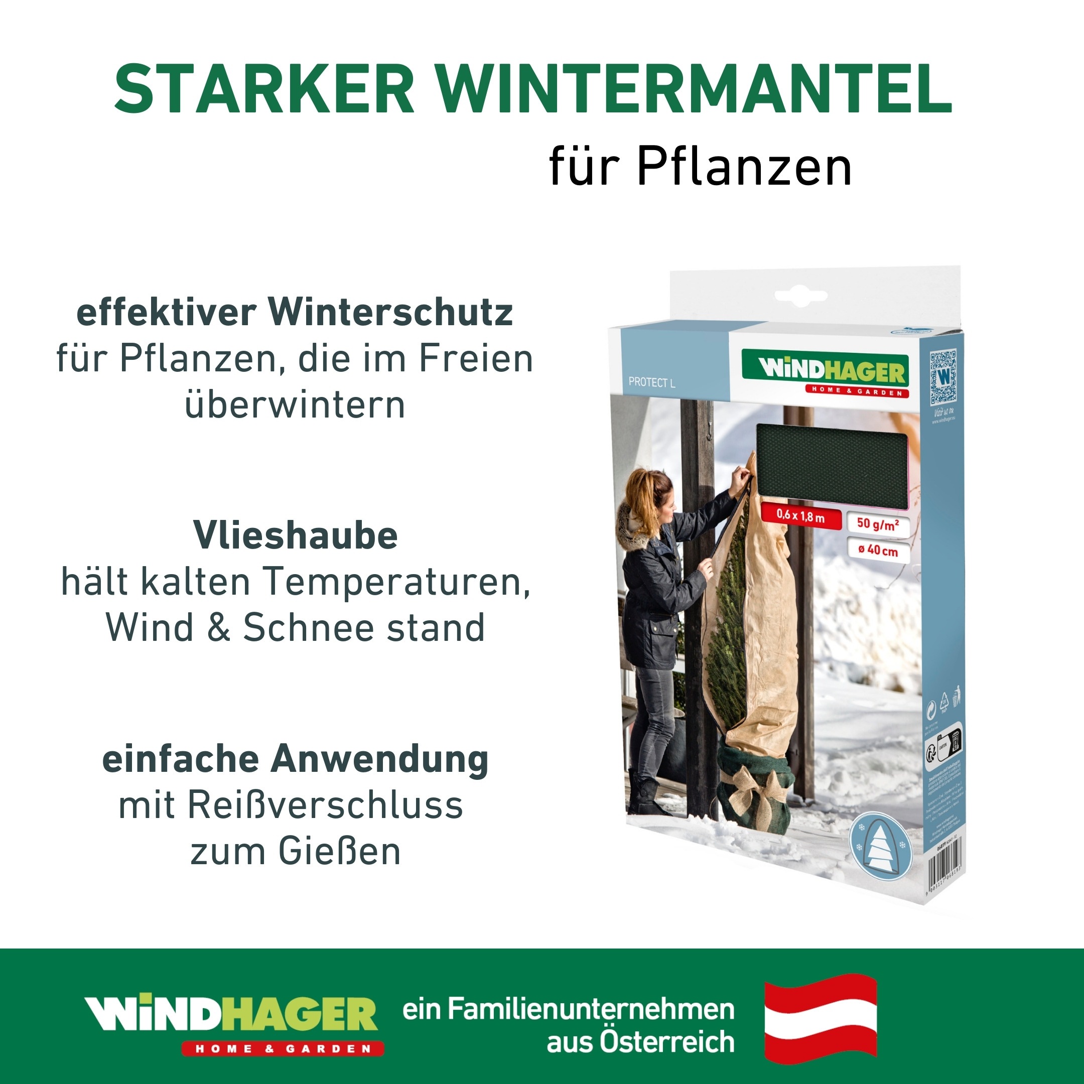Windhager Winterschutzvlies »Winterschutz für Pflanzen mit Vogelmotiv, Vlieshaube« wasser- und luftdurchlässig, 1,4x2 m, Stärke 50 g/m2