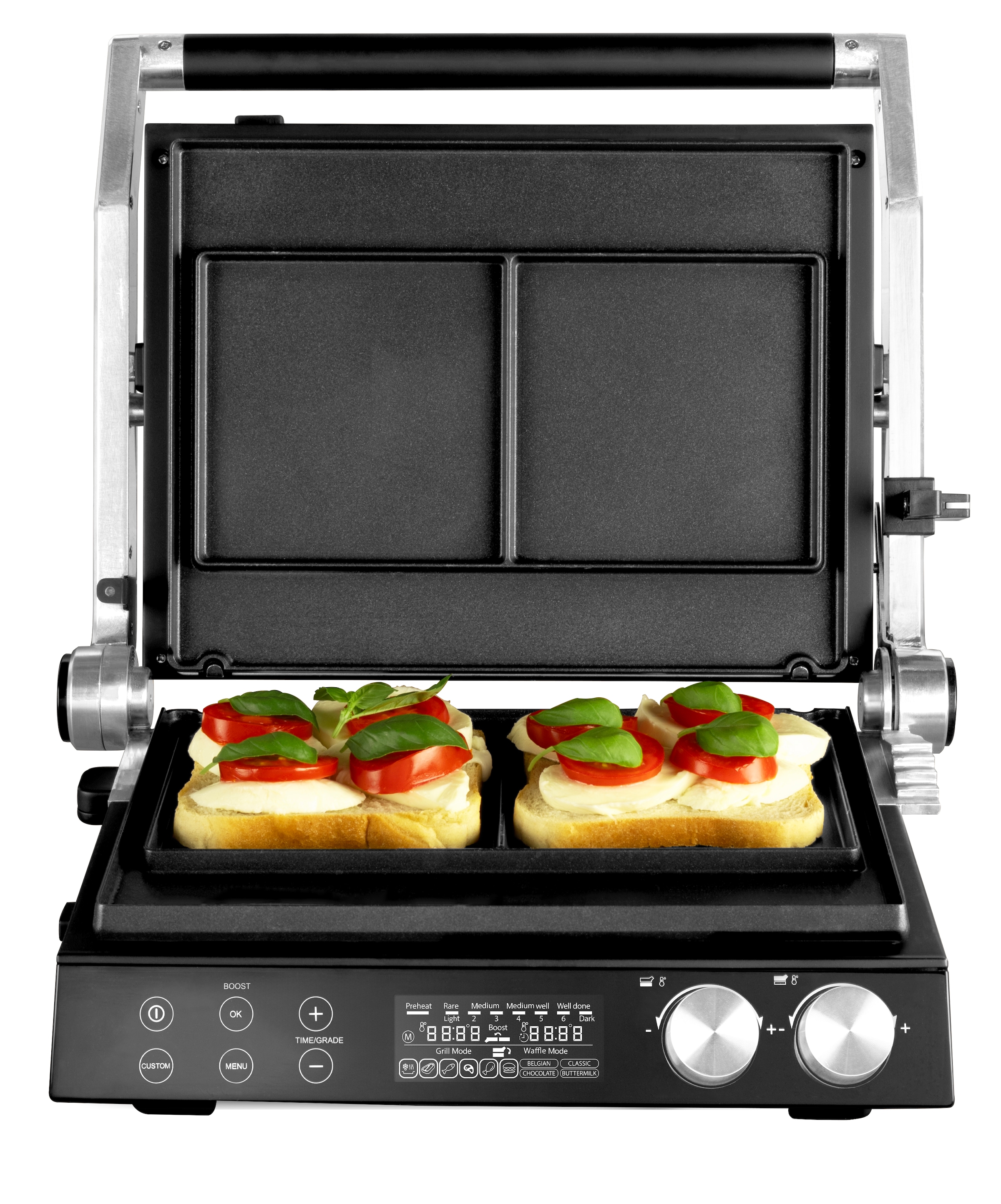 Gastroback Kontaktgrill »Gourmet Multigrill BBQ Pro Smart« Intuitive Bedienung: LCD-Display & Drehregler für volle Kontrolle