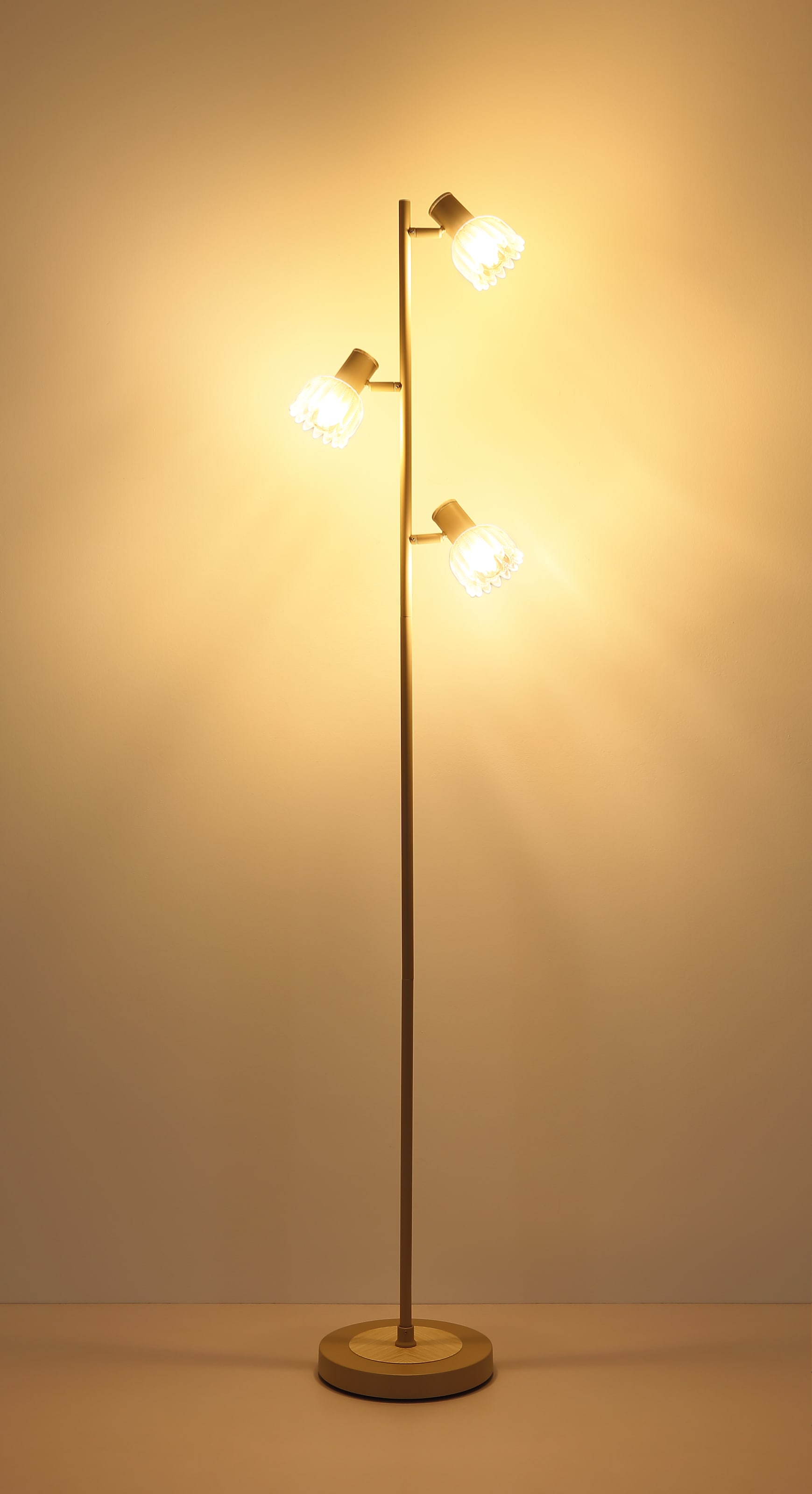GLOBO LIGHTING Stehlampe »PLANTA« E14 1 Stk. Stehleuchte für Wohnzimmer Holzoptik sand