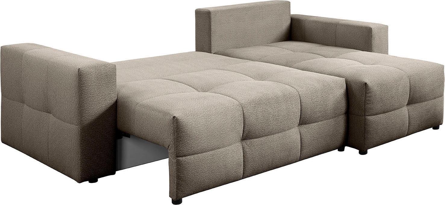 exxpo - sofa fashion Ecksofa Praktische Funktionsecke mit Federkern, Bettfunktion und Stauraum