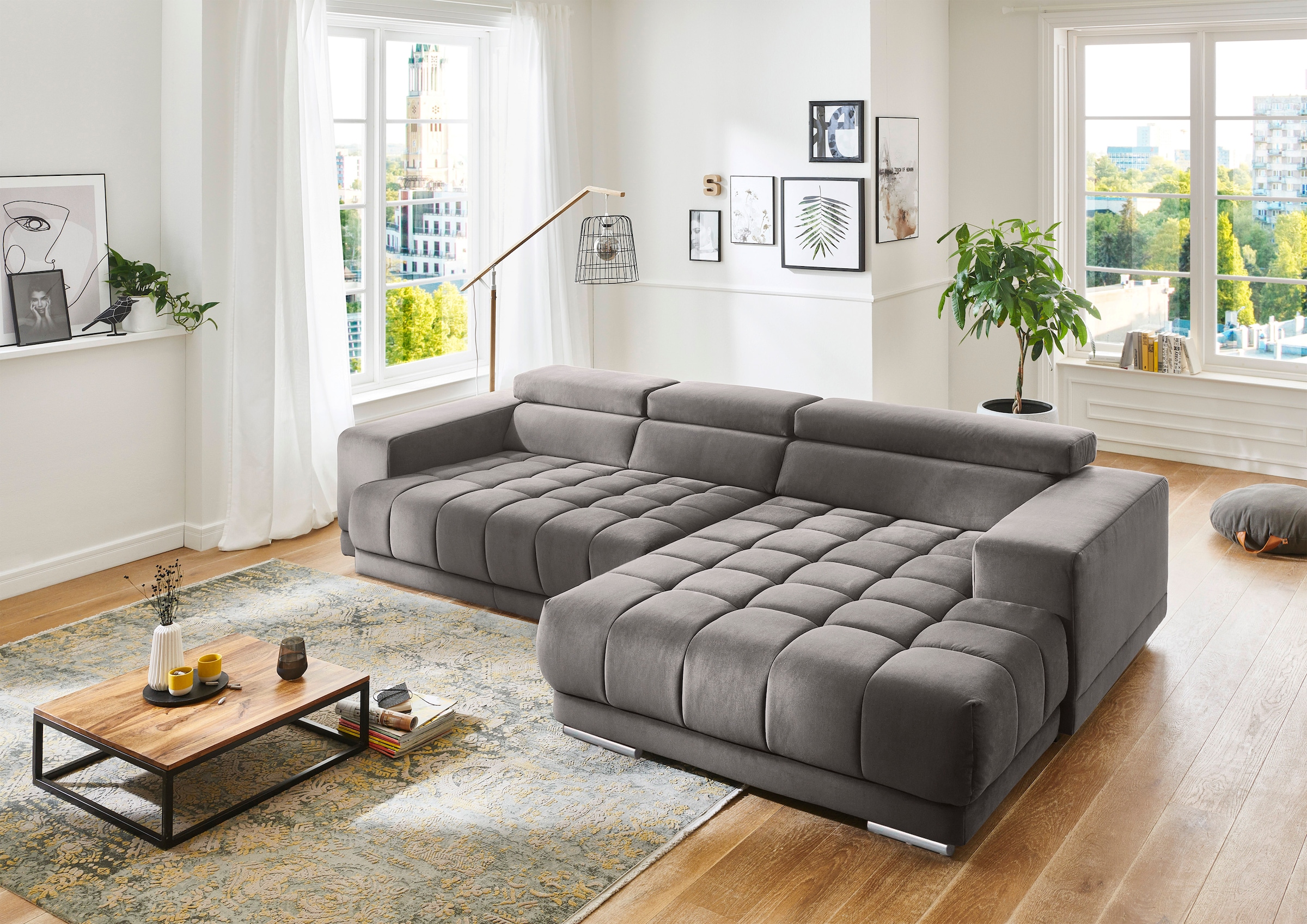 Die PlanBar Ecksofa "MP-IN15053 L-Form", mit Kopfteilverstellung, wahlweise günstig online kaufen
