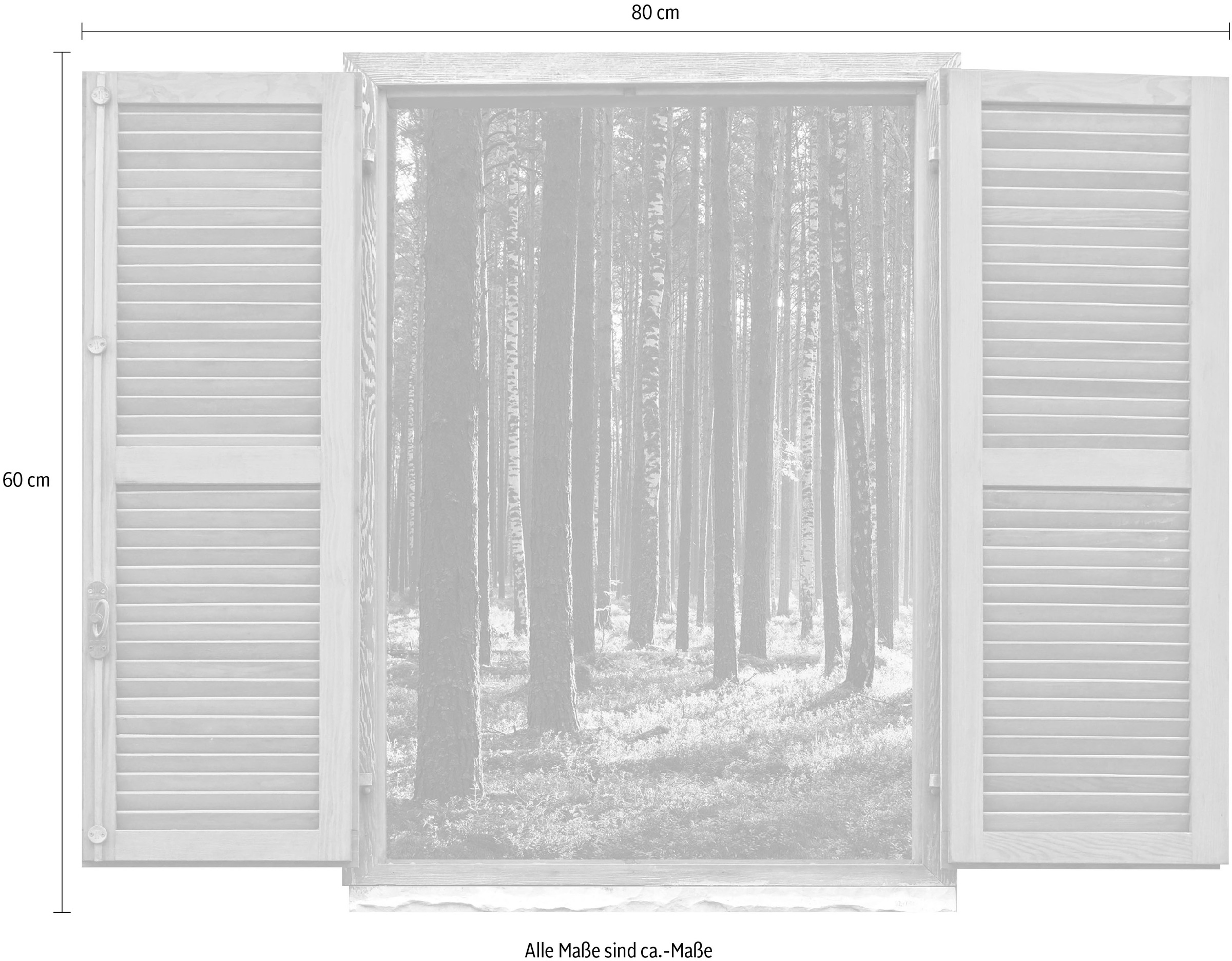 queence Wandtattoo »Wald«, (1 St.), Wandsticker, Wandbild, selbstklebend, 3D, Fenster