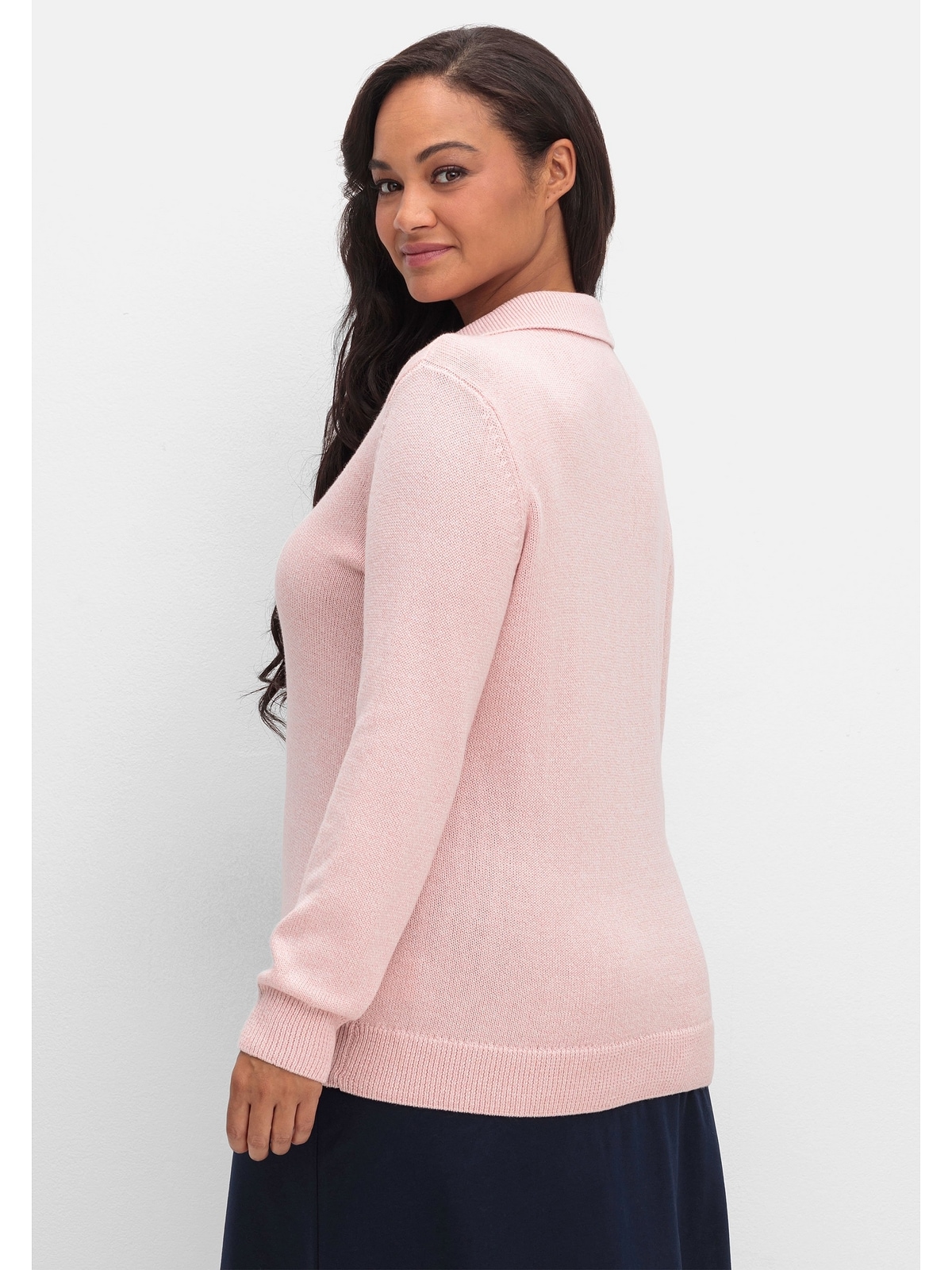 Sheego Strickpullover »Große Größen«, mit Polokragen, in melierter Optik