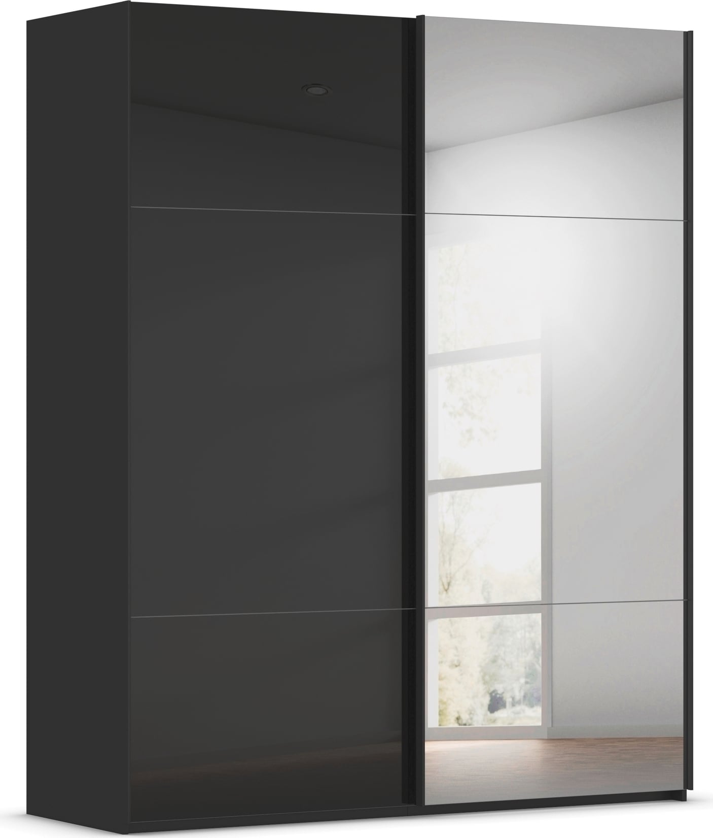 rauch Schwebetürenschrank "Kleiderschrank Schrank Garderobe Schlafzimmerschrank CONTIDO" 3 verschiedene Ausstattungen BASIC/CLASSIC/PREMIUM (inkl. SOFT-CLOSE), aus hochwertigem Material in 6 Breiten 2 Griff-Farben MADE IN GERMANY