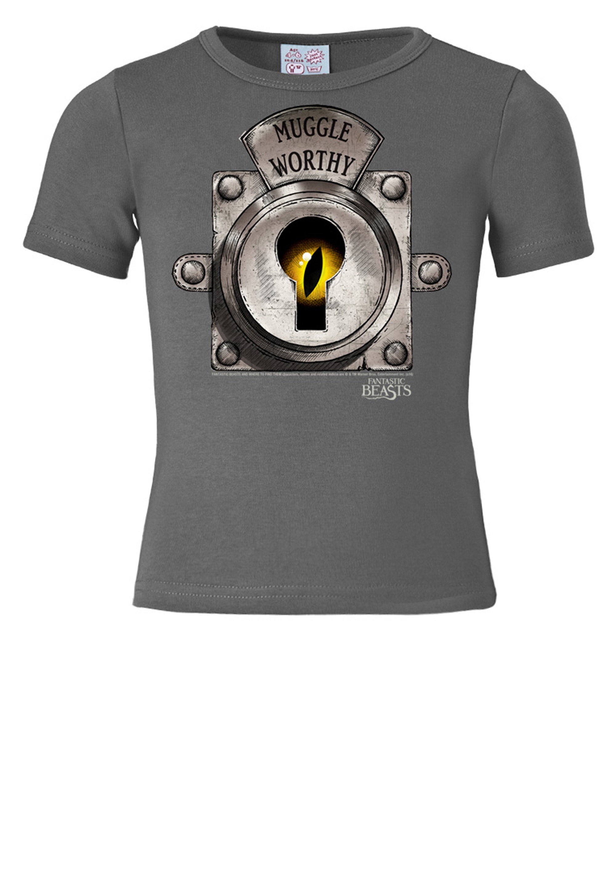 LOGOSHIRT T-Shirt »Fantastic Beasts - Muggle Worthy«, mit Phantastische Tierwesen-Frontprint