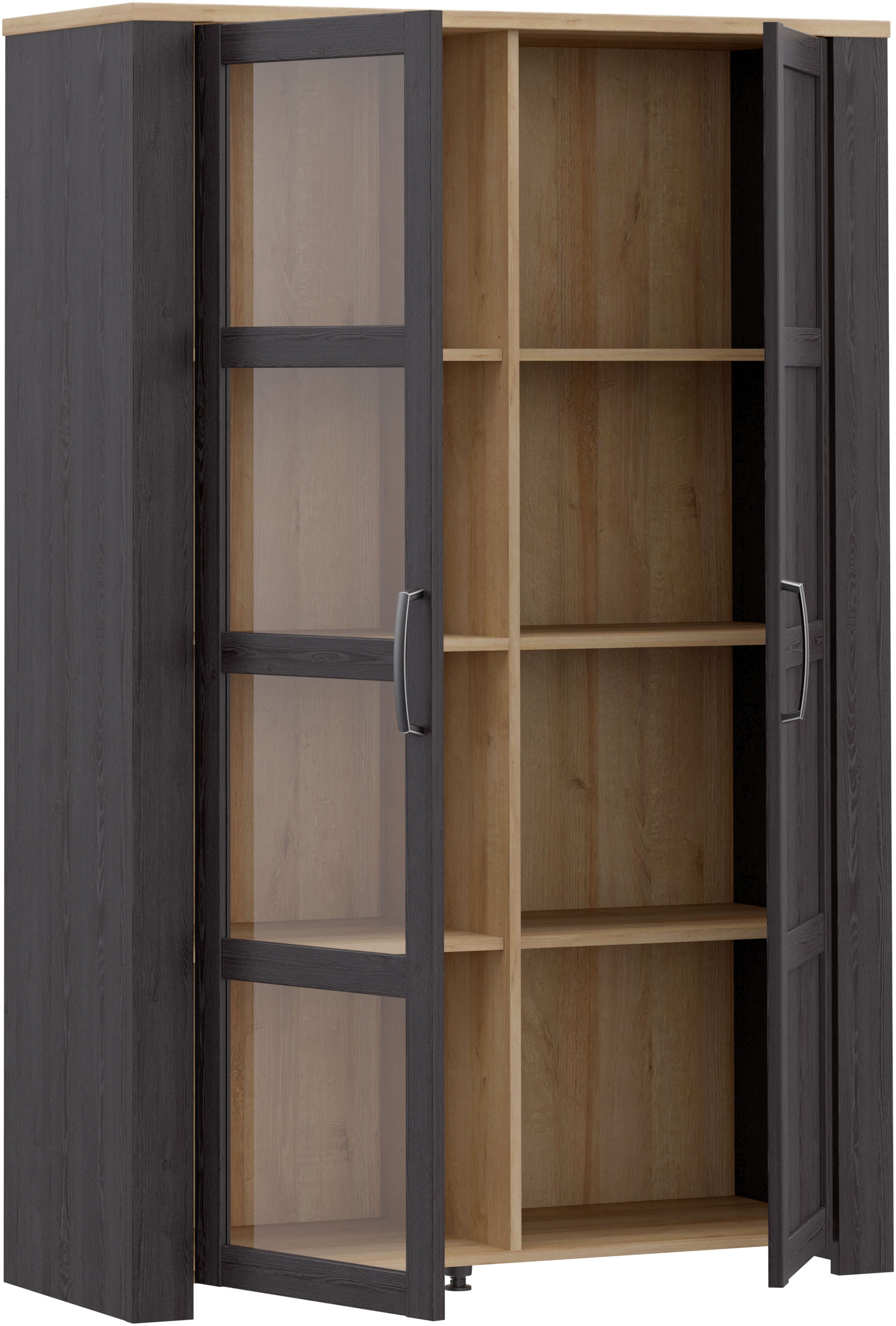 FORTE Highboard »Bohol, Vitrine mit Glastüre, viel Stauraum« B/H/T 106,4/160,6/42 cm Beleuchtung optional bestellbar