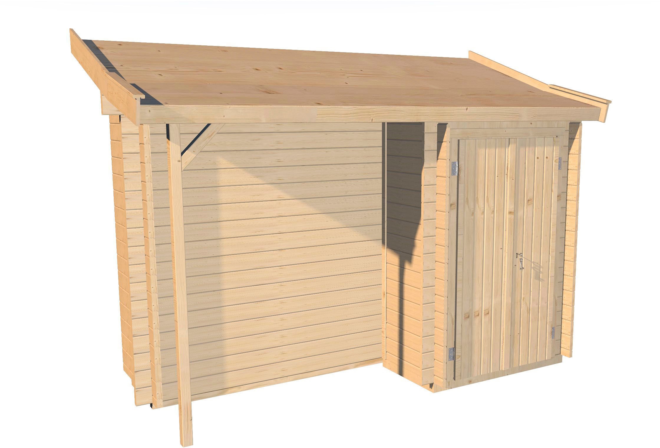 weka Garten-Geräteschrank Anbauschrank mit Schleppdach für klassisches Stecksystem