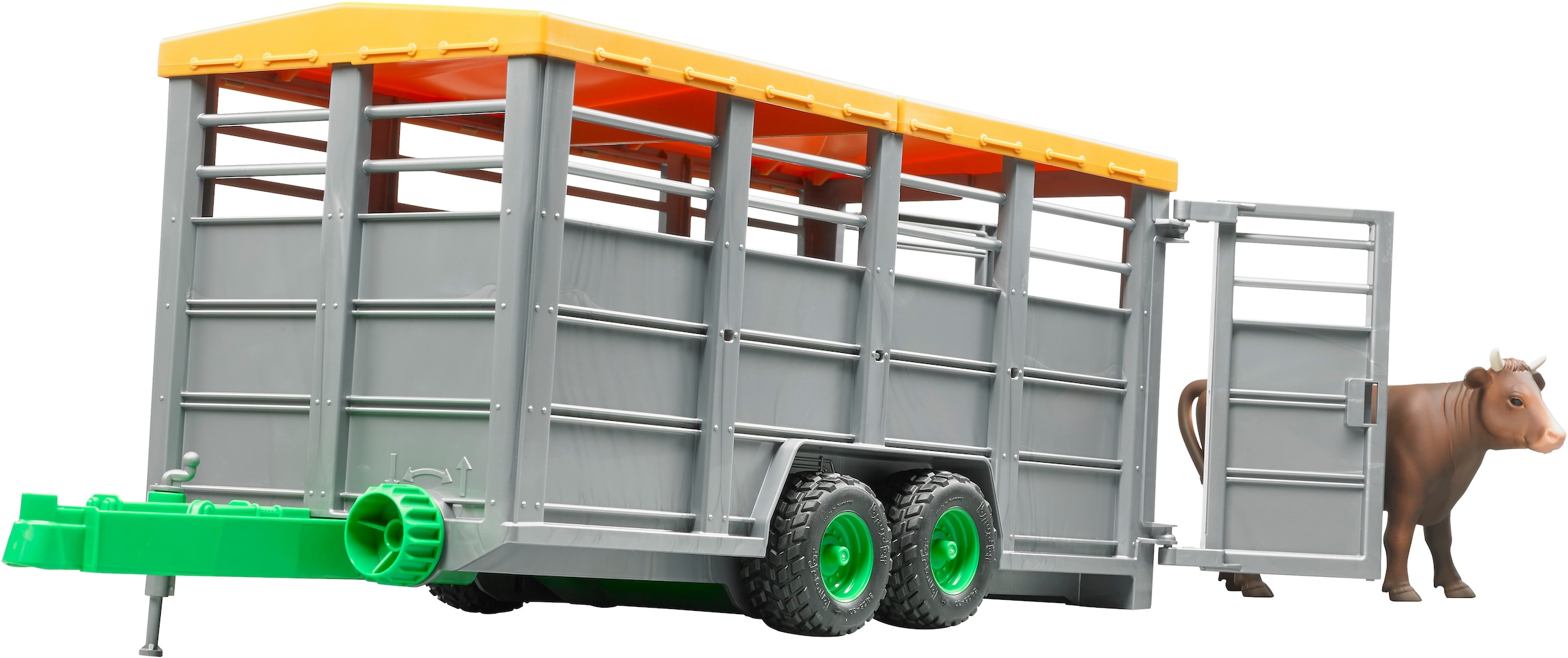 Bruder® Spielfahrzeug-Anhänger »Viehtransportanhänger mit 1 Kuh (02227)«, Made in Europe