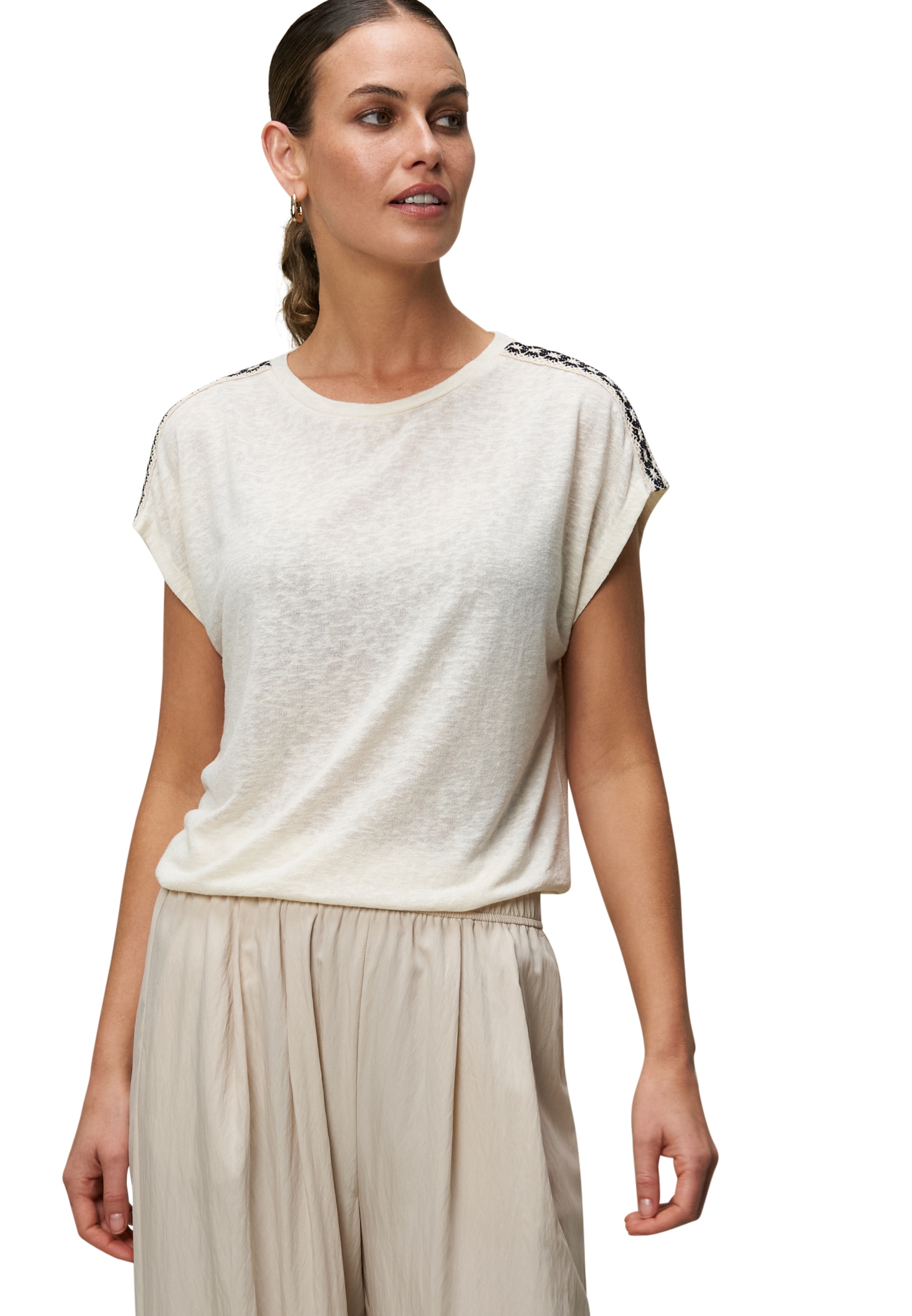 Zero T-Shirt "zero Damen Shirt mit Kontraststickerei", (1 tlg.), weiteres D günstig online kaufen