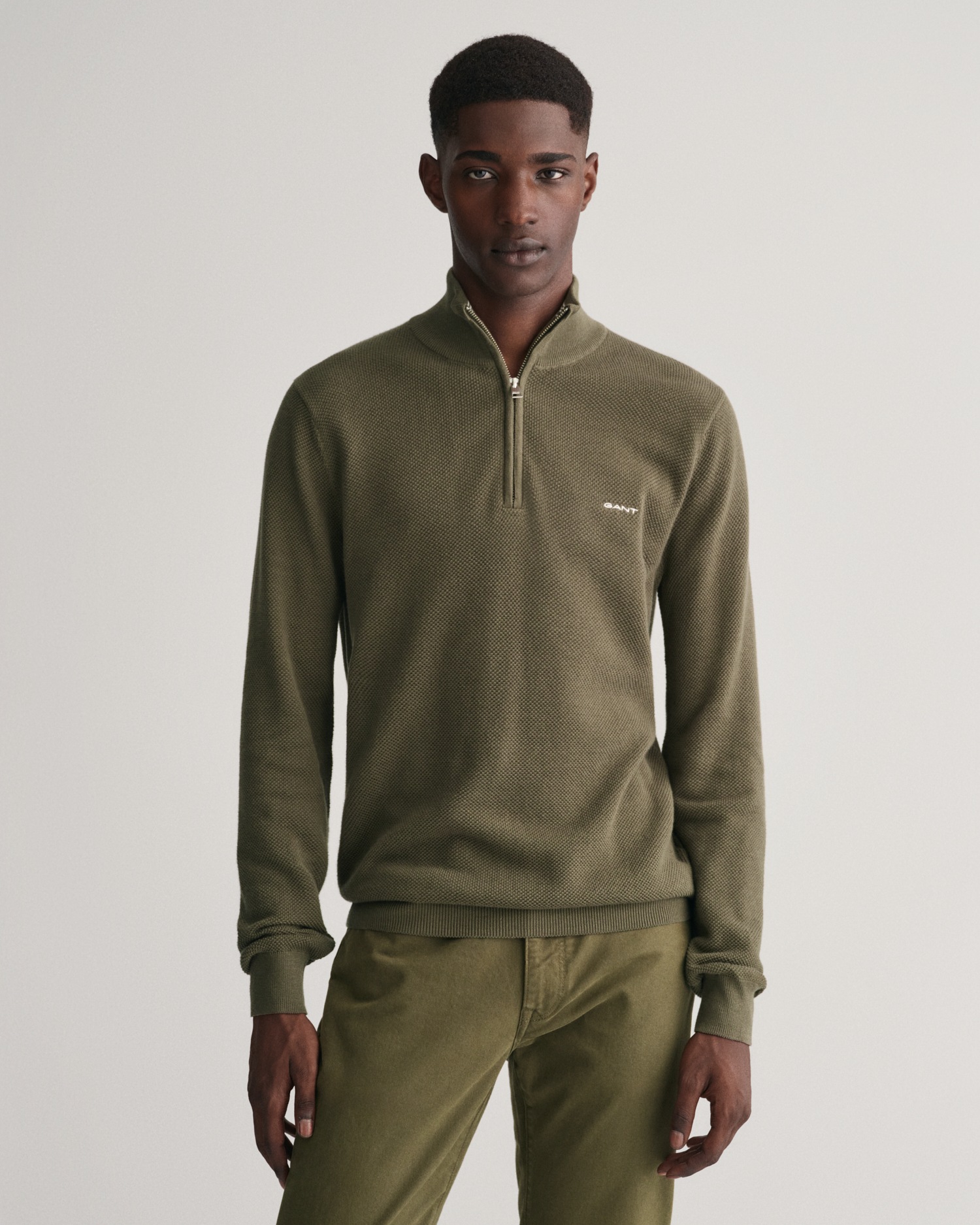 Gant Troyer »COTTON PIQUE HALF ZIP«, mit Piqué-Struktur
