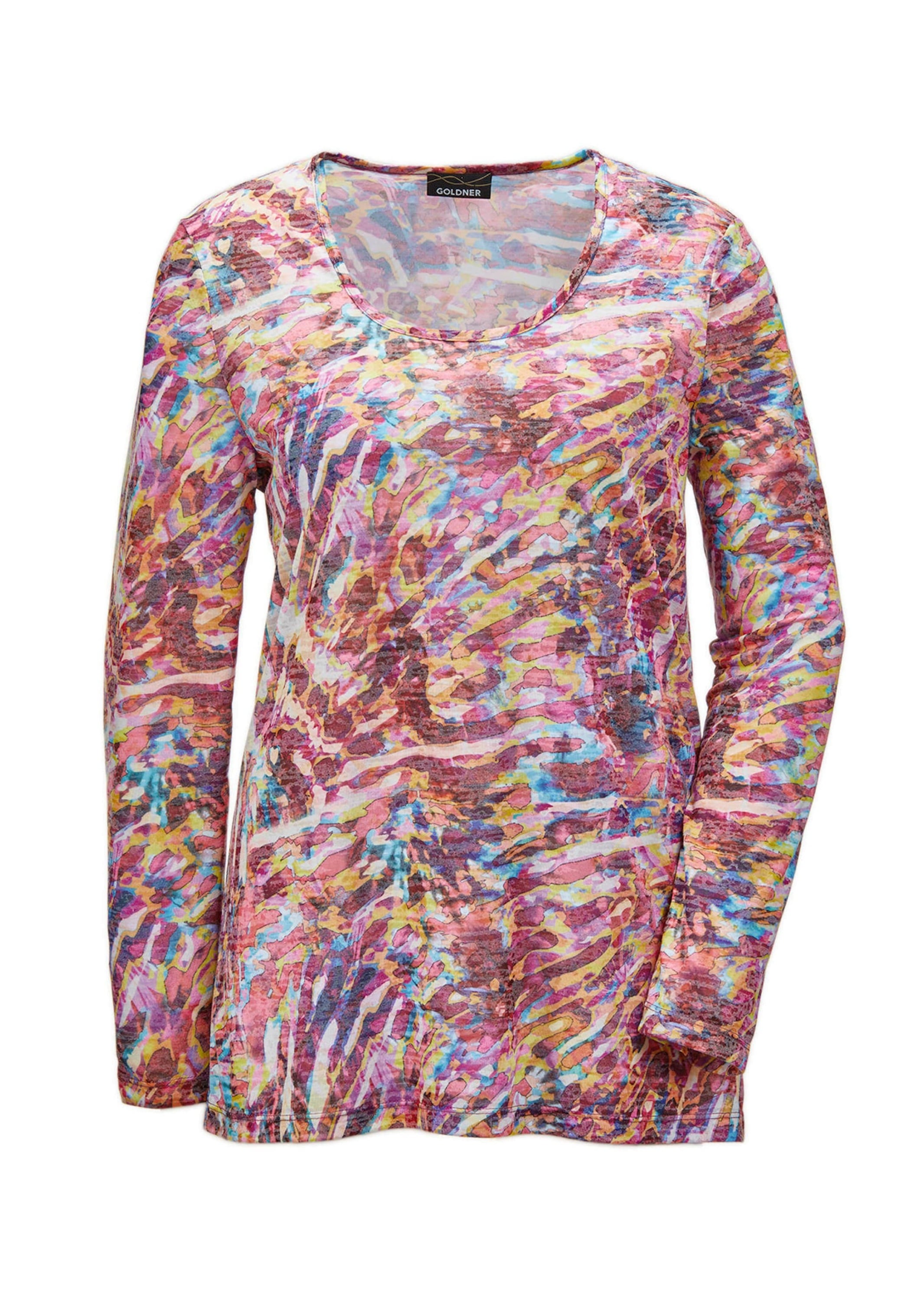GOLDNER Longpullover "Kurzgröße Langarmshirt in Ausbrennerqualität mit Rund günstig online kaufen