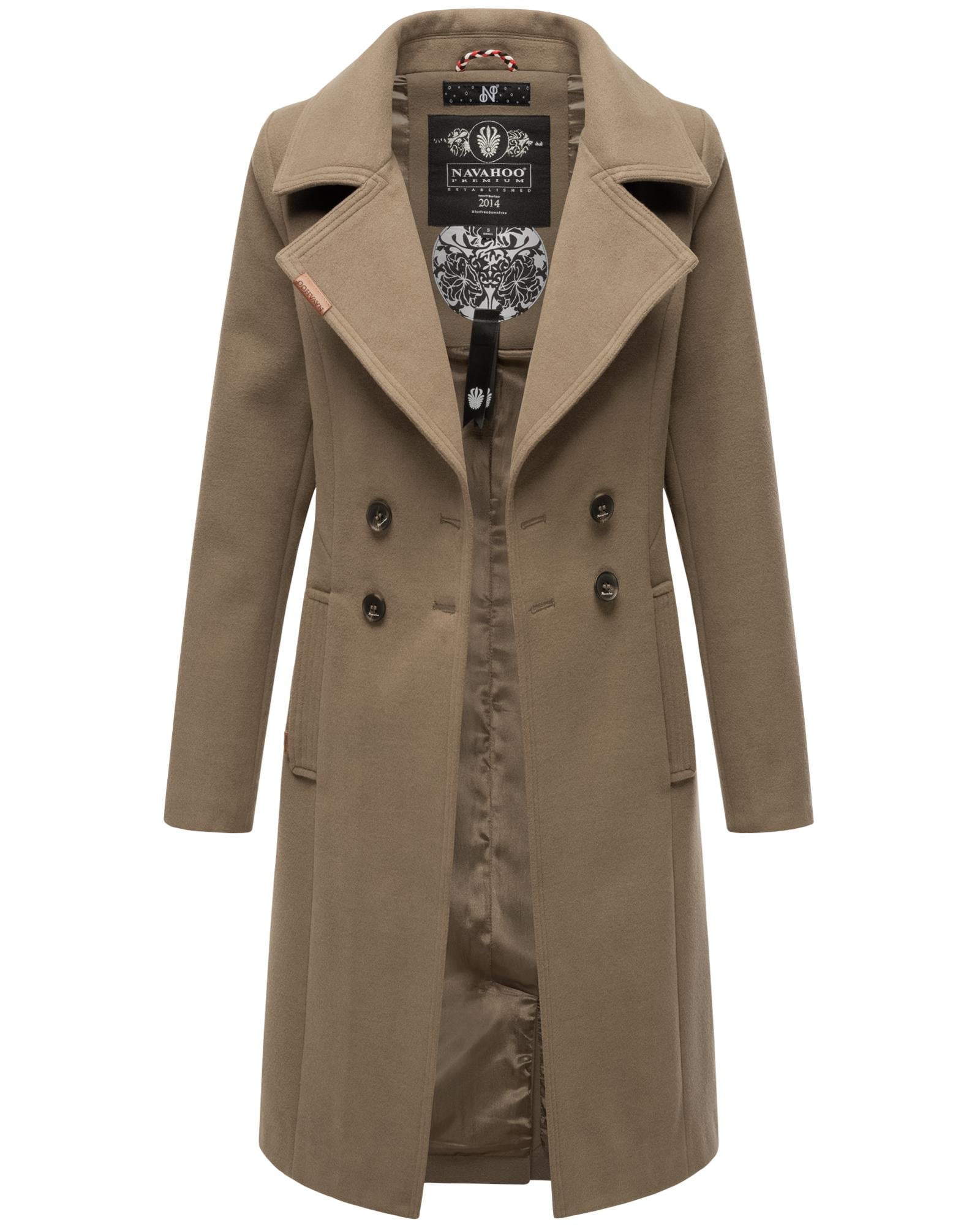 Navahoo Wintermantel »Wooly«, edler Damen Trenchcoat in Wollmantel-Optik