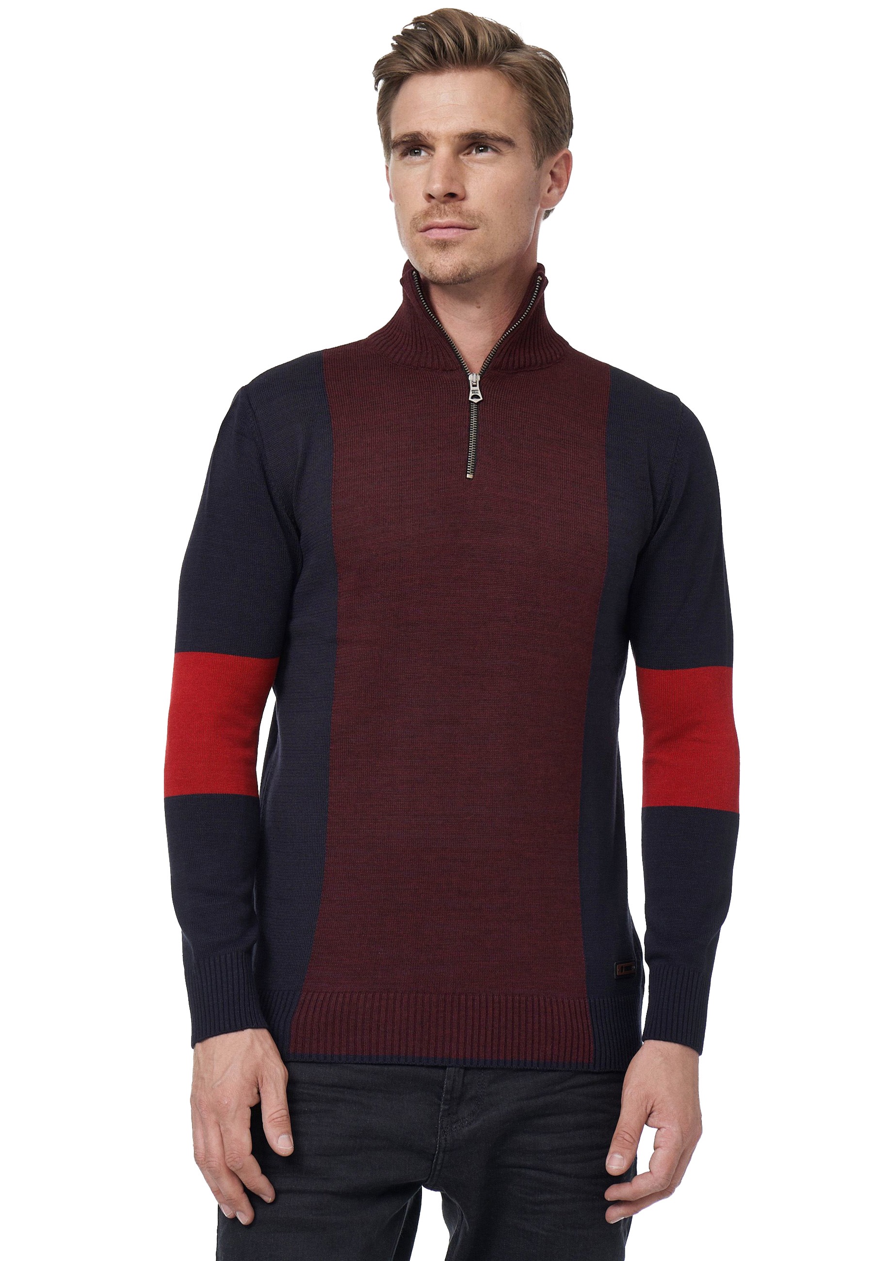 Rusty Neal Strickpullover, mit bequemen Half-Zip