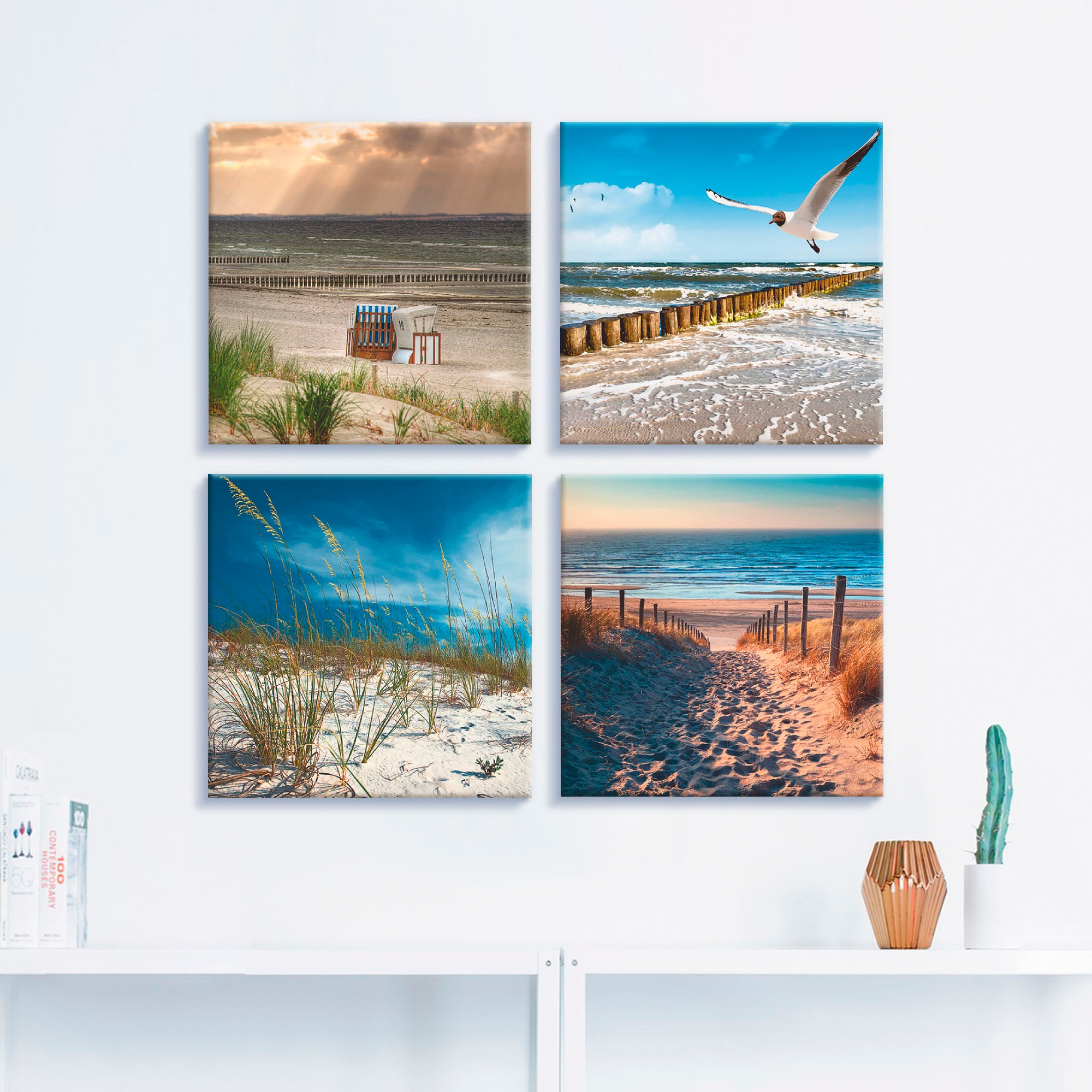 Artland "Einsamer Strand Ostsee Sanddüne Gräser" Strand 4 Stk. tlg. 4er Set günstig online kaufen