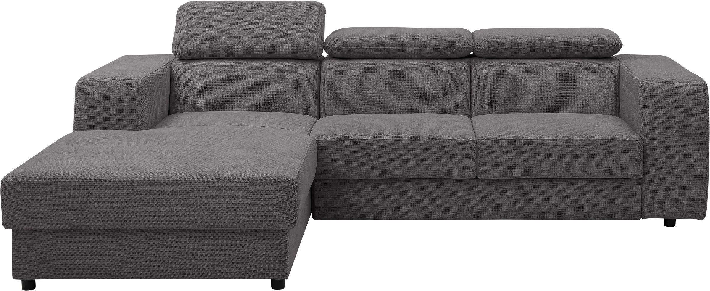 WERK2 Ecksofa »Cherry, modernes Sofa mit Komfortfunktionen, Breite 270cm, L-Form,«, bequem, mit verstellbaren Kopfteilen, Schlaffunktion und Bettkasten