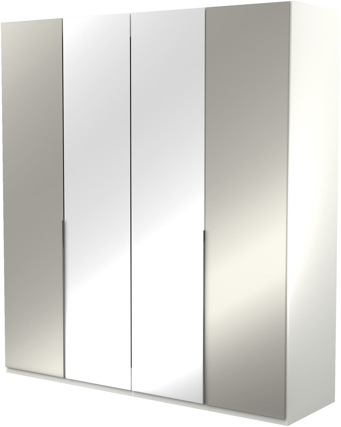 Musterring Kleiderschrank "San Diego, Kleiderschrank, Schrank, Garderobe, mit Glastüren" 1 Stk. tlg. 4-türig (gedämpft), 4 Böden, 2 Kleiderstangen, Chromgriffe