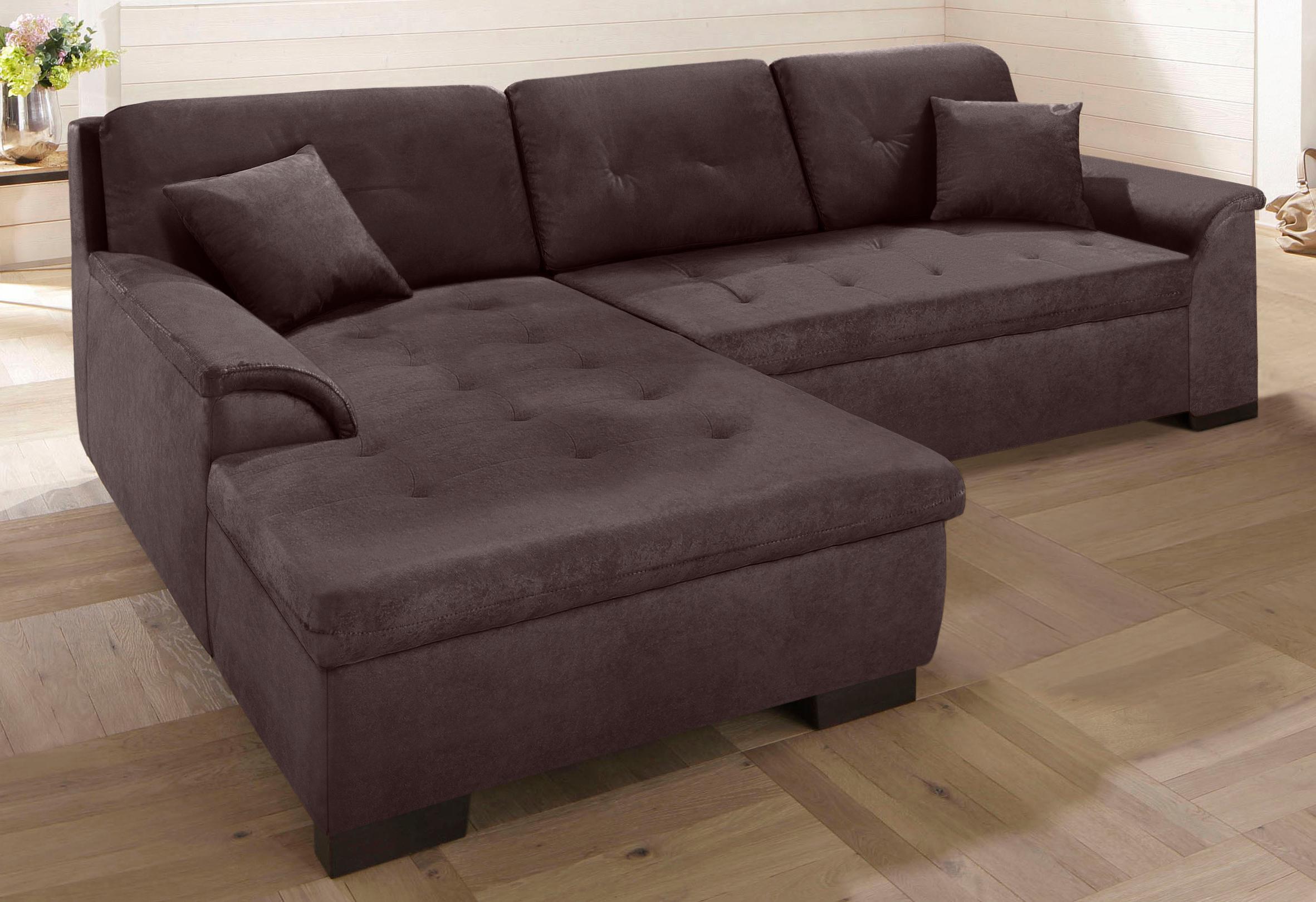 Home affaire Ecksofa "BERGEN 267x178 cm, elegantes Design" whlw. mit Bettfunktion L-Form