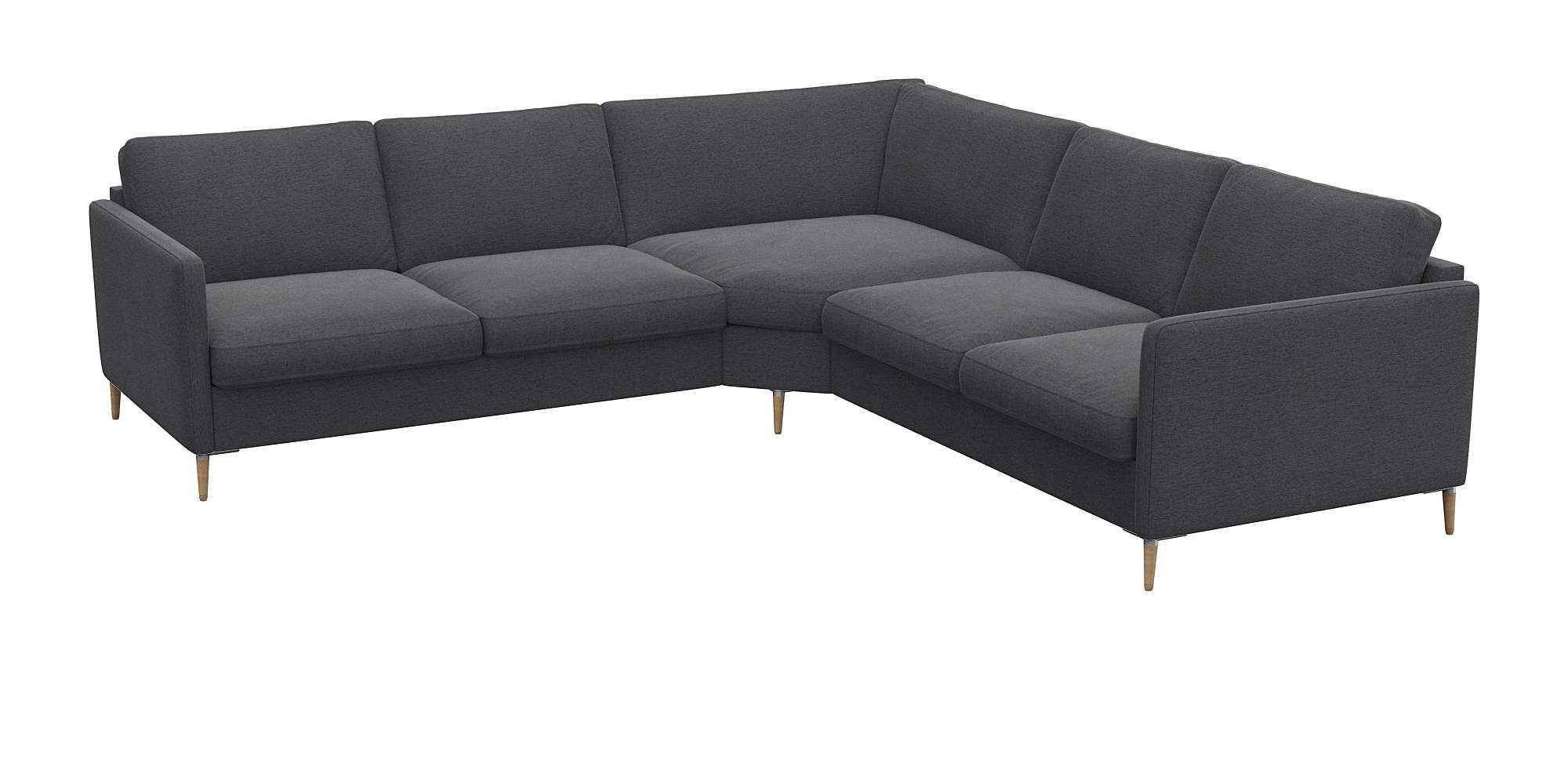 FLEXLUX Ecksofa »Fiore, gleichschenklig, bequem durch hochwertigem Sitzaufbau«, schmale Armlehnen, Kaltschaum, Füße Alu+ Eiche
