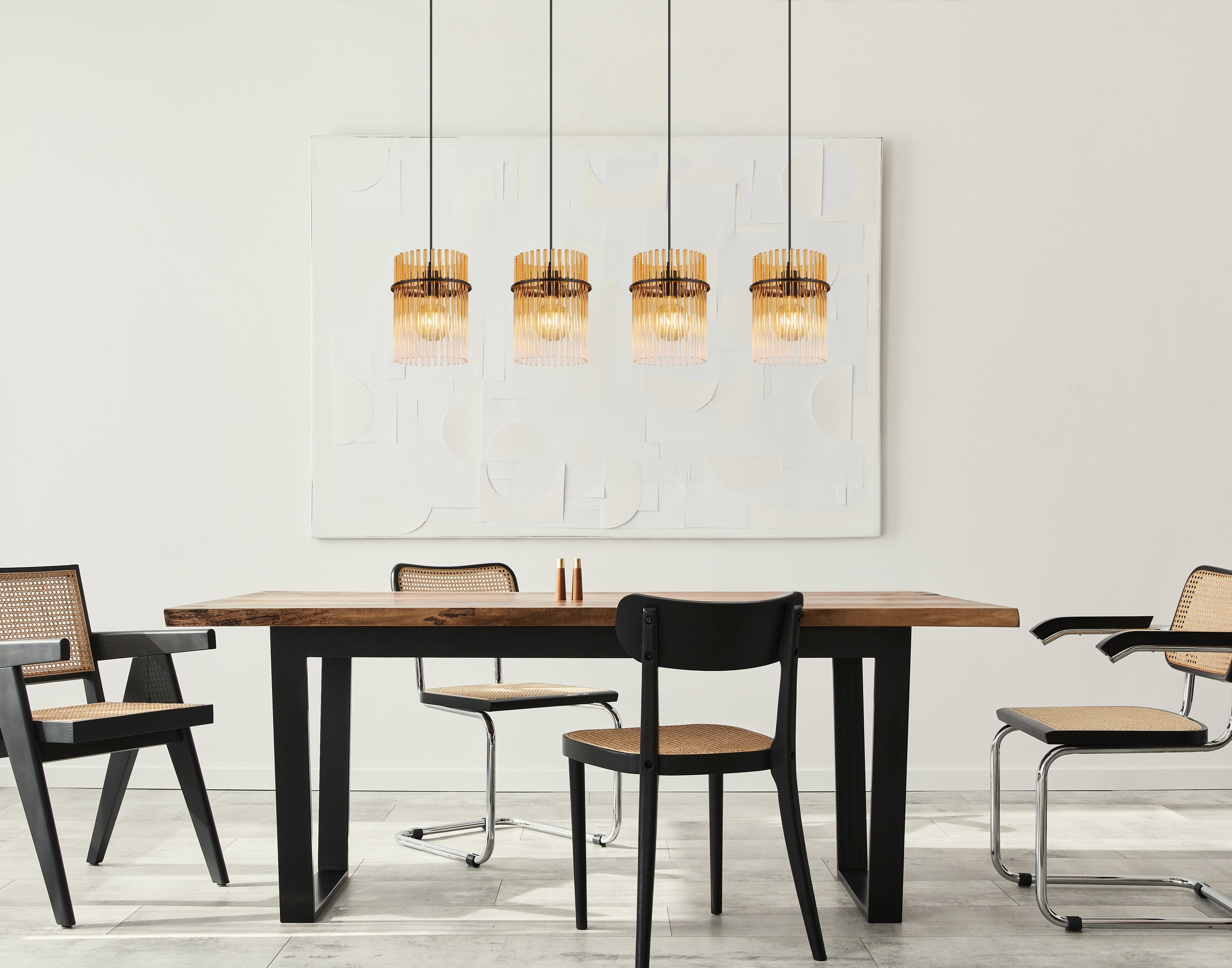 GLOBO LIGHTING Hängeleuchte »GORLEY« E27 1 Stk. Hängelampe Glasstäbe amber klar verlaufend elegant Wohnzimmer