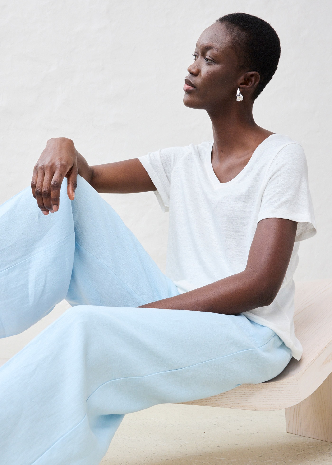 bonprix T-Shirt »Shirt aus reinem Leinen« Shirt aus reinem Leinen