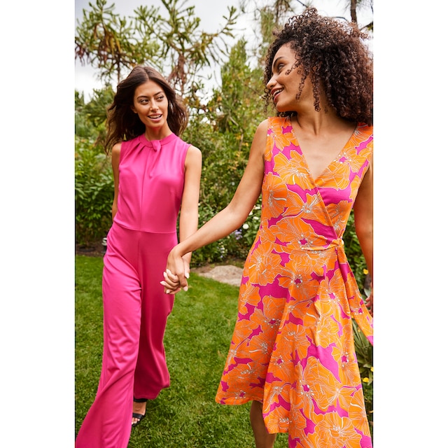 Aniston CASUAL Sommerkleid, mit farbintensivem, großflächigem Blumendruck -  NEUE KOLLEKTION kaufen | BAUR