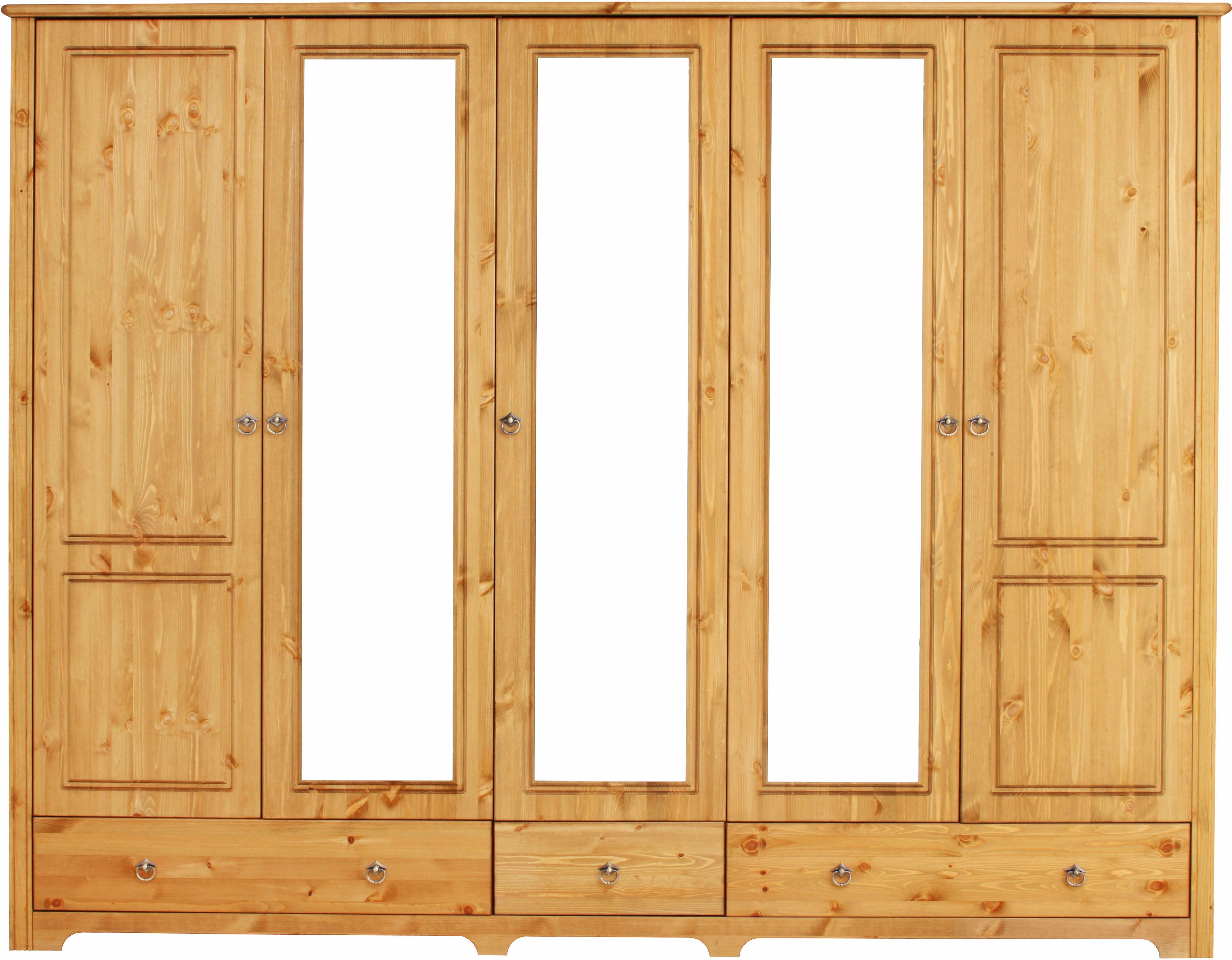 Thumbnail - Home affaire Kleiderschrank "Hugo", (3 Breiten: 106/200/245 cm H/T ca. 190/58 cm), aus massiver Kiefer im Landhausstil, ...