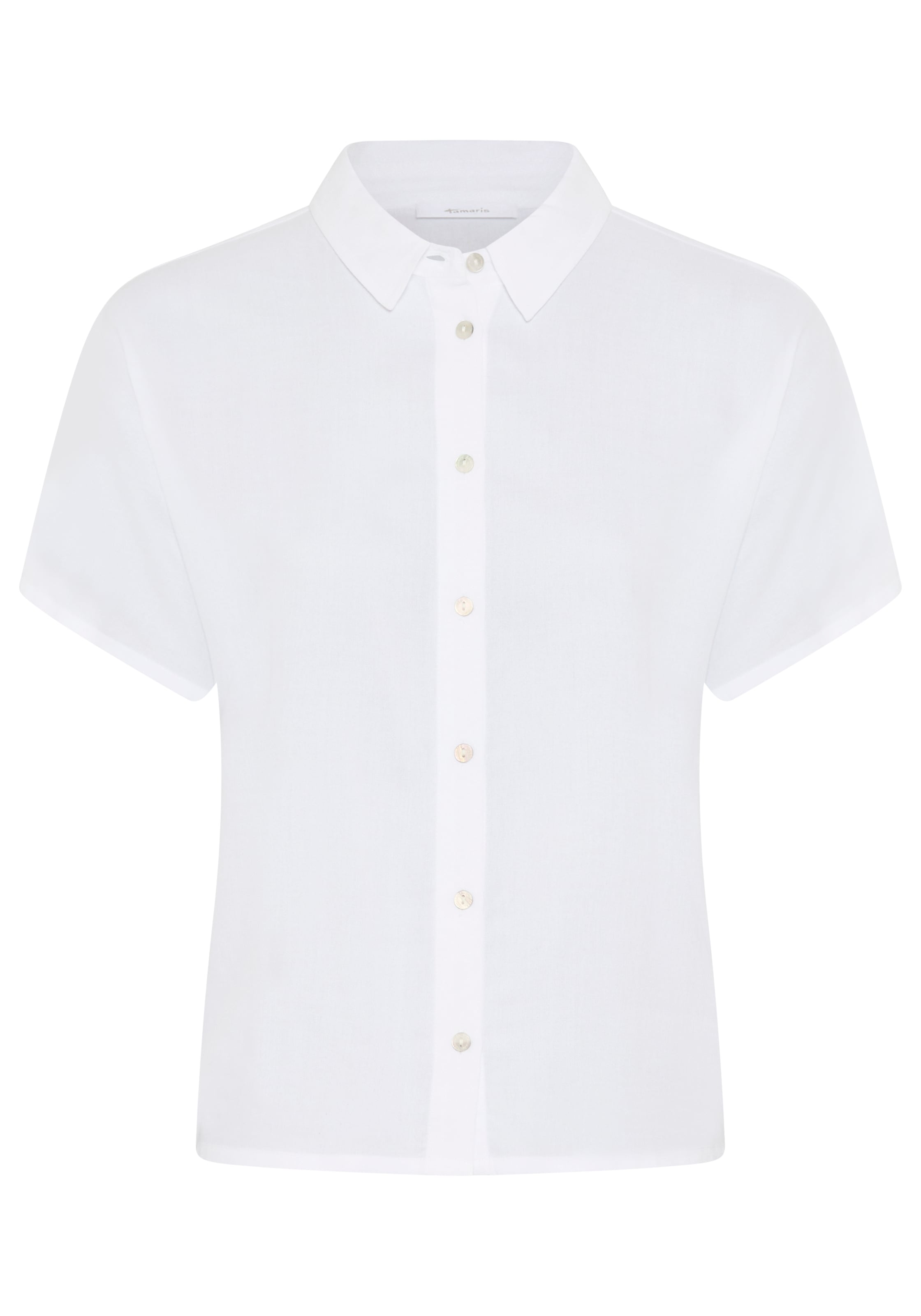 Tamaris Kurzarmbluse mit lässigem Schnitt und klassischem Kragen