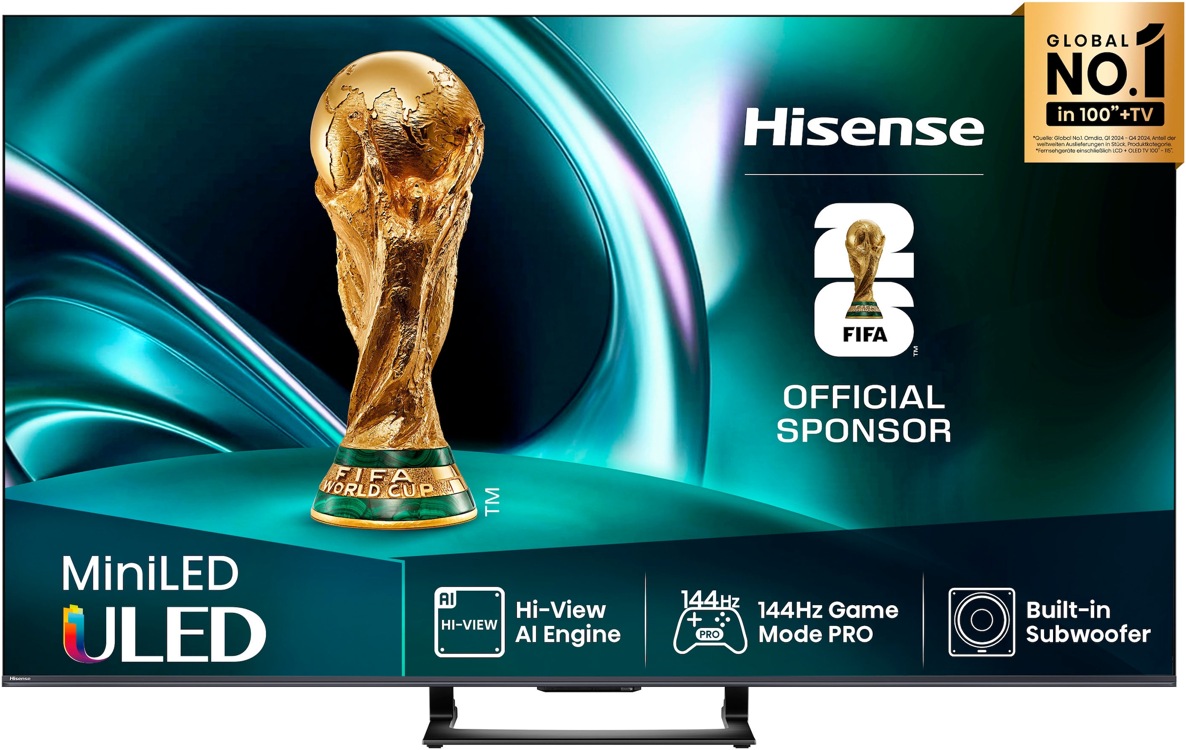 HISENSE QLED Mini LED-Fernseher "65U7Q", 65, transparent, Fernseher, 4K UHD Mini LED