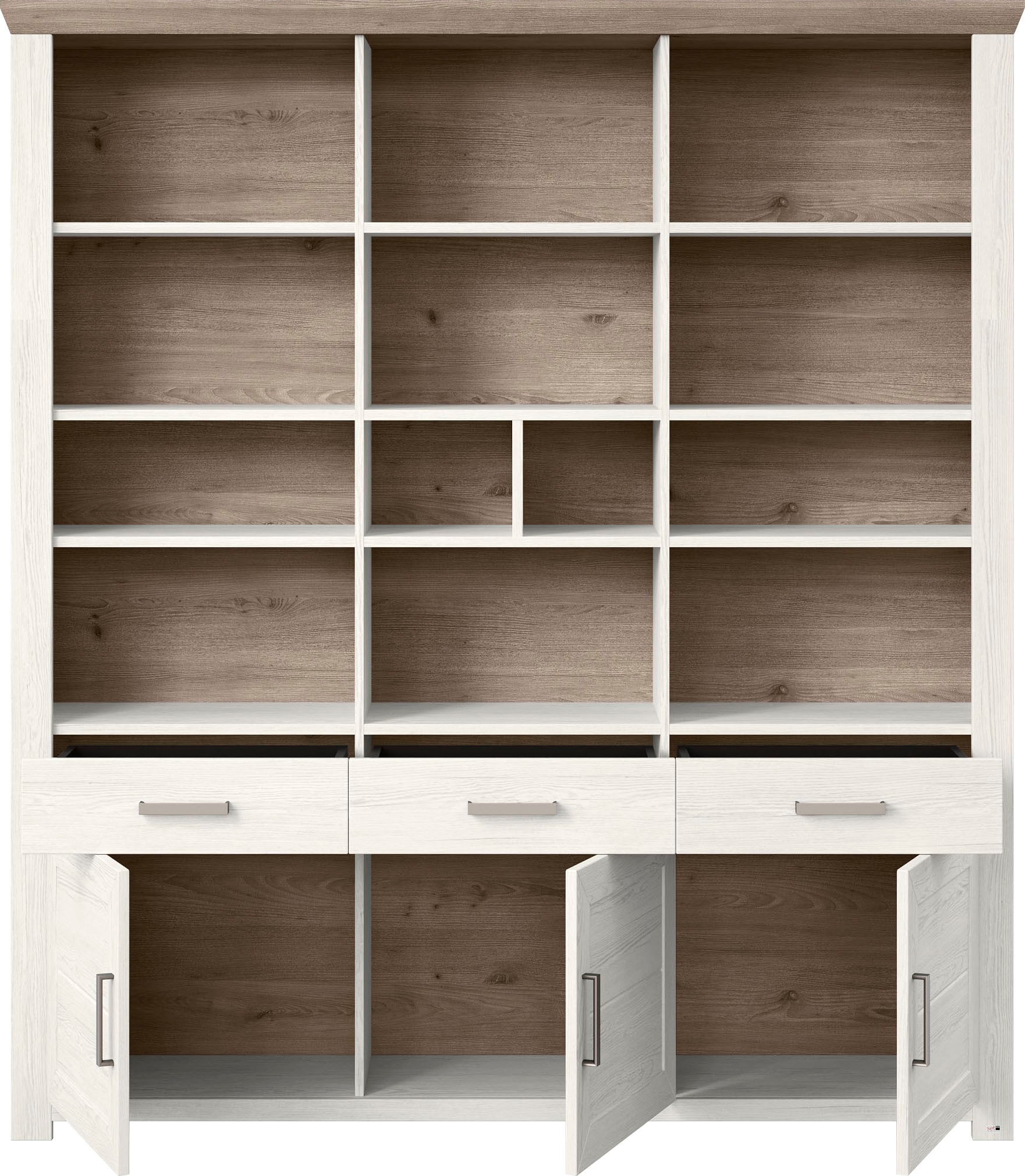 set one by Musterring Aktenregal »York«, offenes Design, wahlweise mit Beleuchtung, 3 Farben, Breite 184 cm