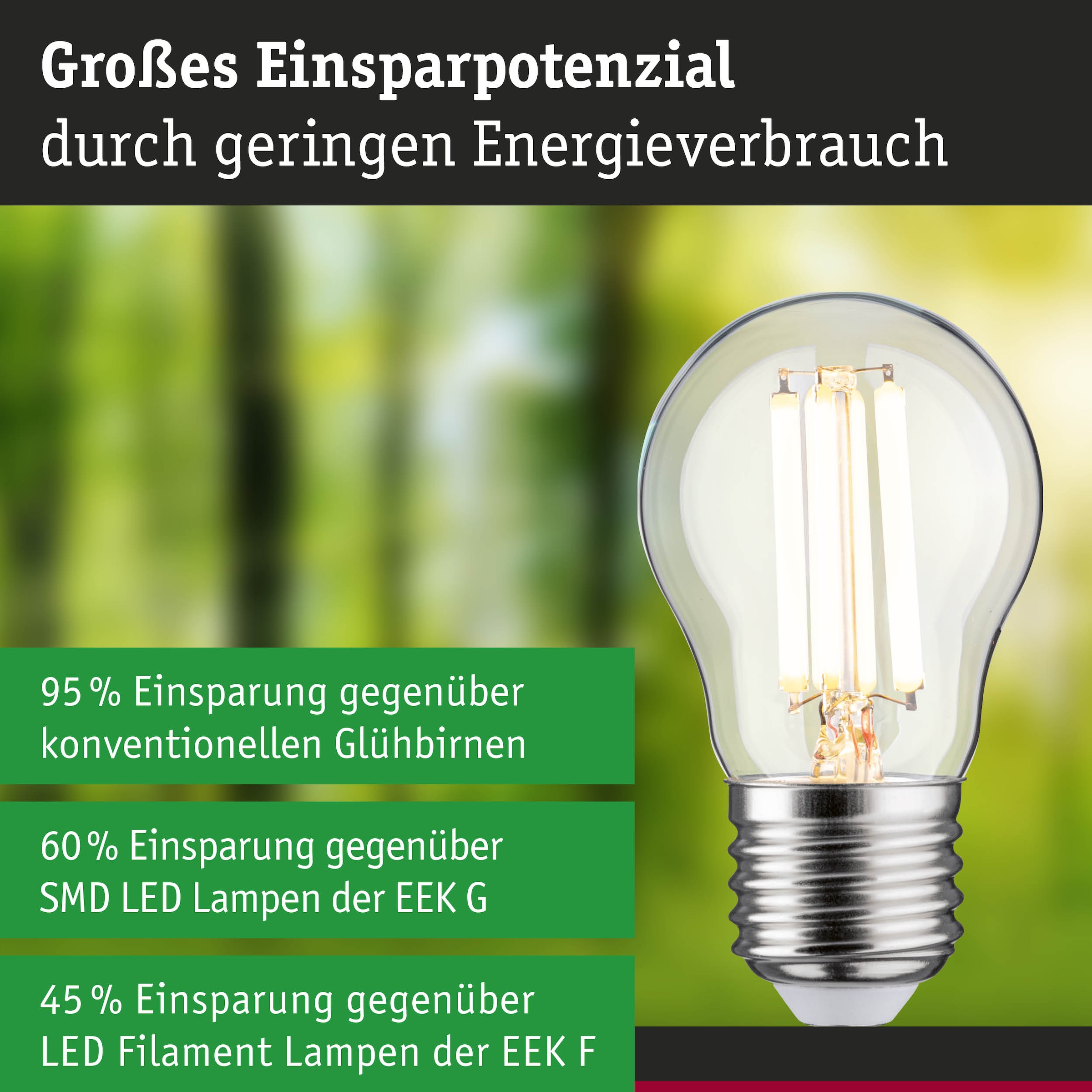 Paulmann LED-Leuchtmittel »Efficient-Line Tropfen 840lm 4W 3000K klar 230V« E27 1 Stk. Warmweiß