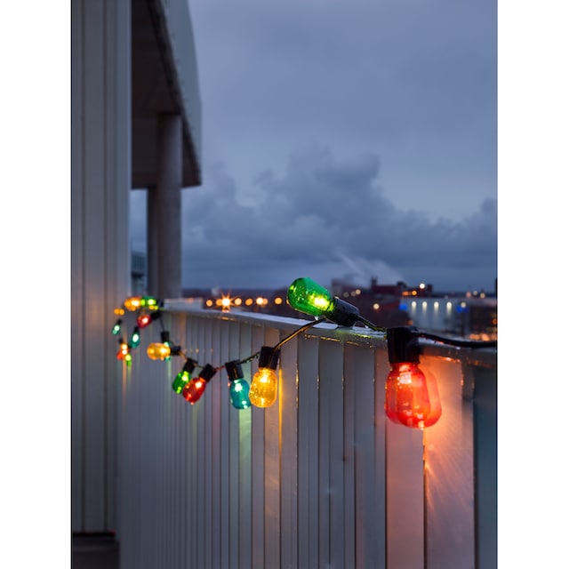 warm 40 aussen«, Birnen bunt, 80 bestellen St.-flammig, bunte »Weihnachtsdeko Dioden | / LED BAUR LED-Lichterkette 40 weiße Biergartenkette, KONSTSMIDE