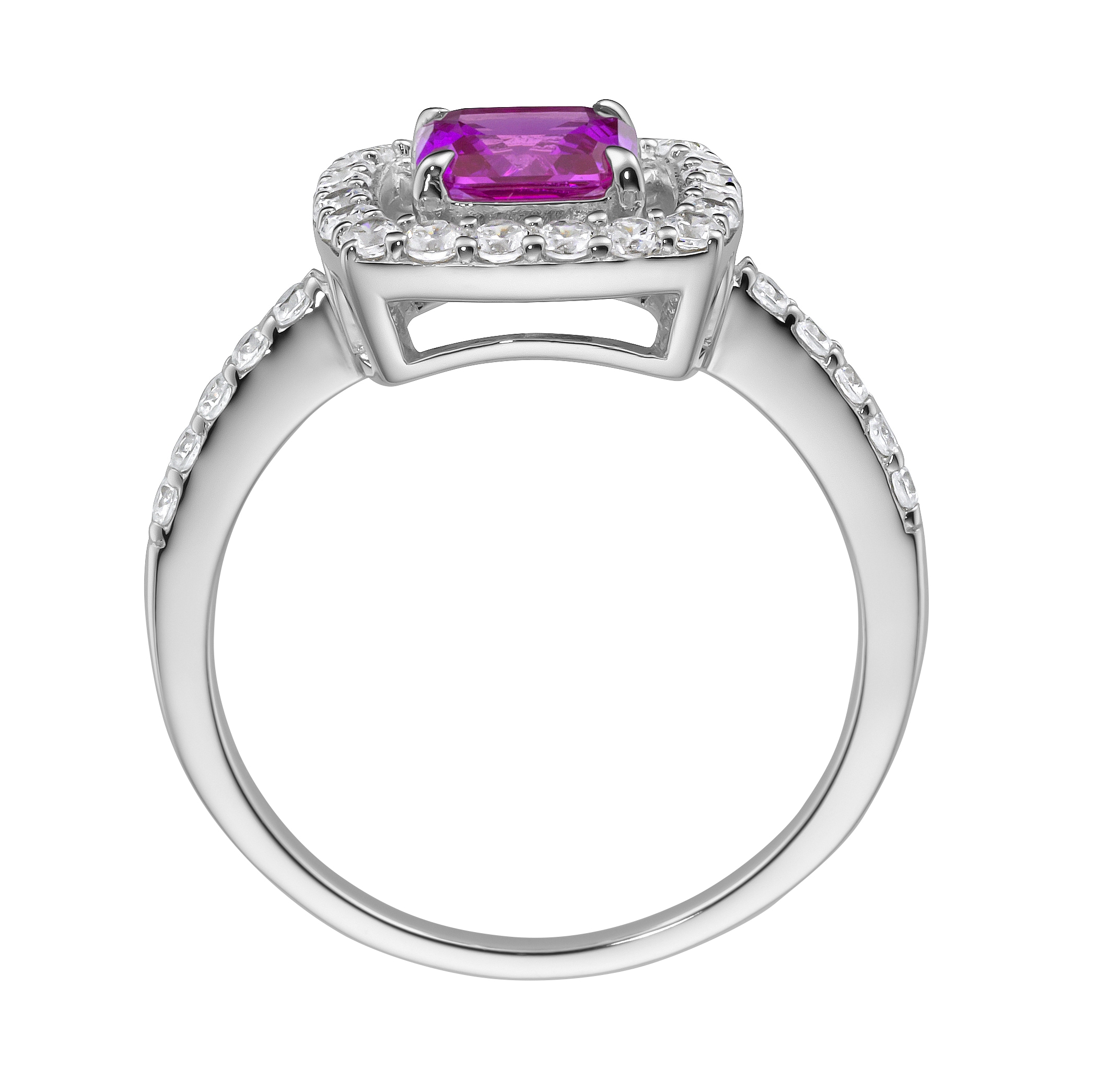 GIORGIO MARTELLO MILANO Silberring »in blau, fuchsia oder lila, Zirkonia weiß, Silber 925«